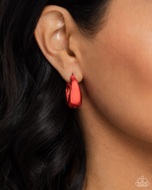 Colorful Curiosity - red - Paparazzi earrings