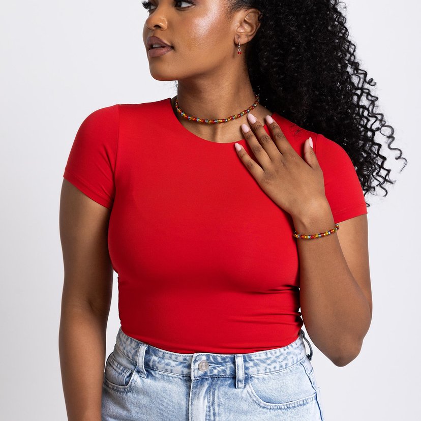 Colorfully GLASSY - red - Paparazzi necklace