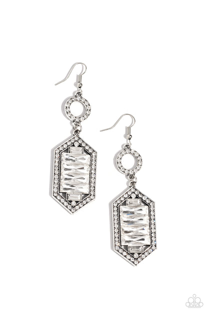 Combustible Craving - white - Paparazzi earrings