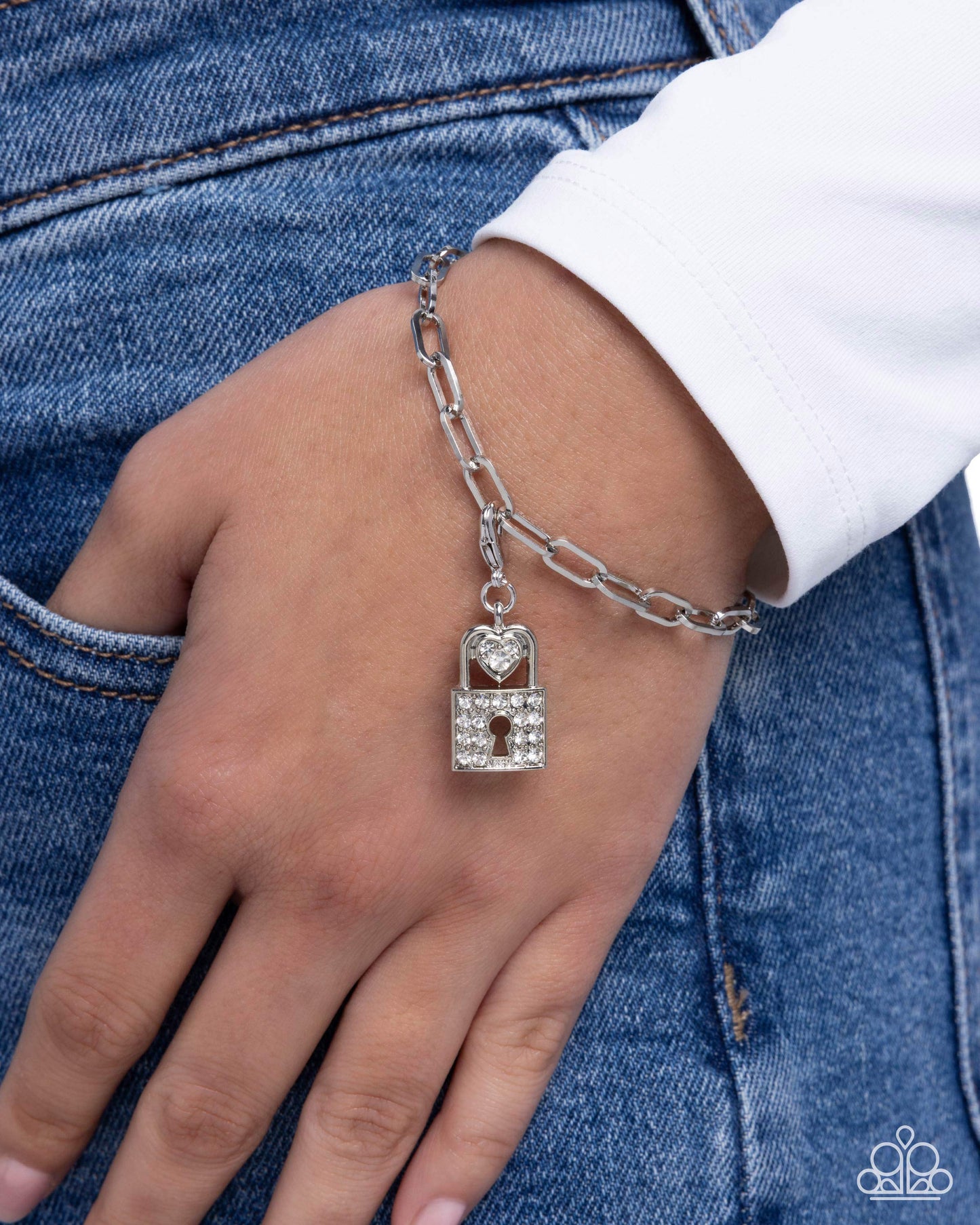 Committed Chic - white - Paparazzi charm bracelet