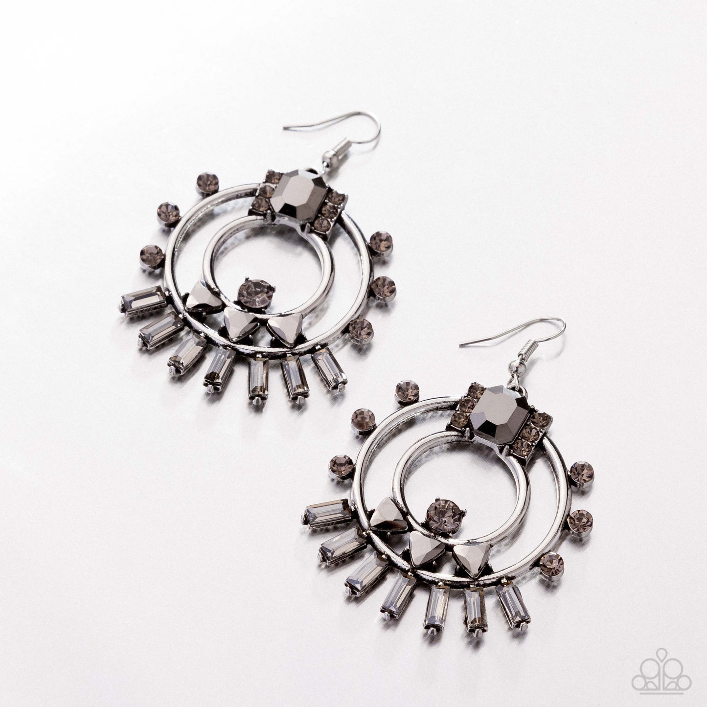 Concentric Conversation - silver - Paparazzi earrings