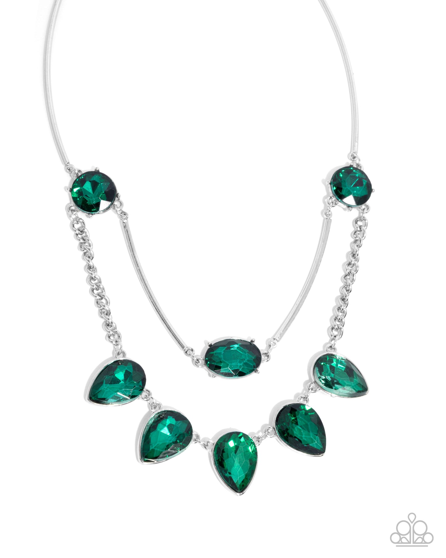 Confident Cascade - green - Paparazzi necklace