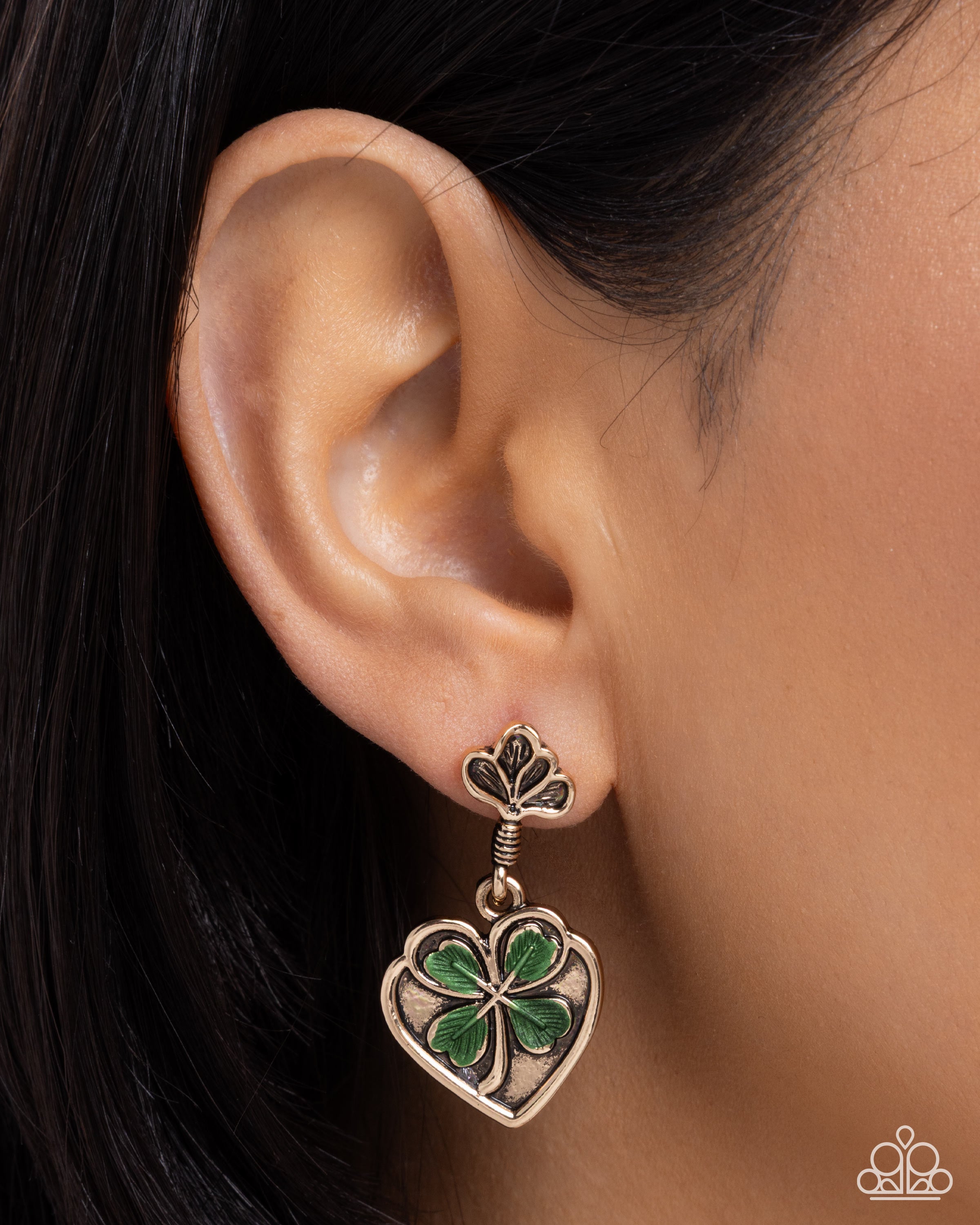 Confident Clover - green - Paparazzi earrings – JewelryBlingThing