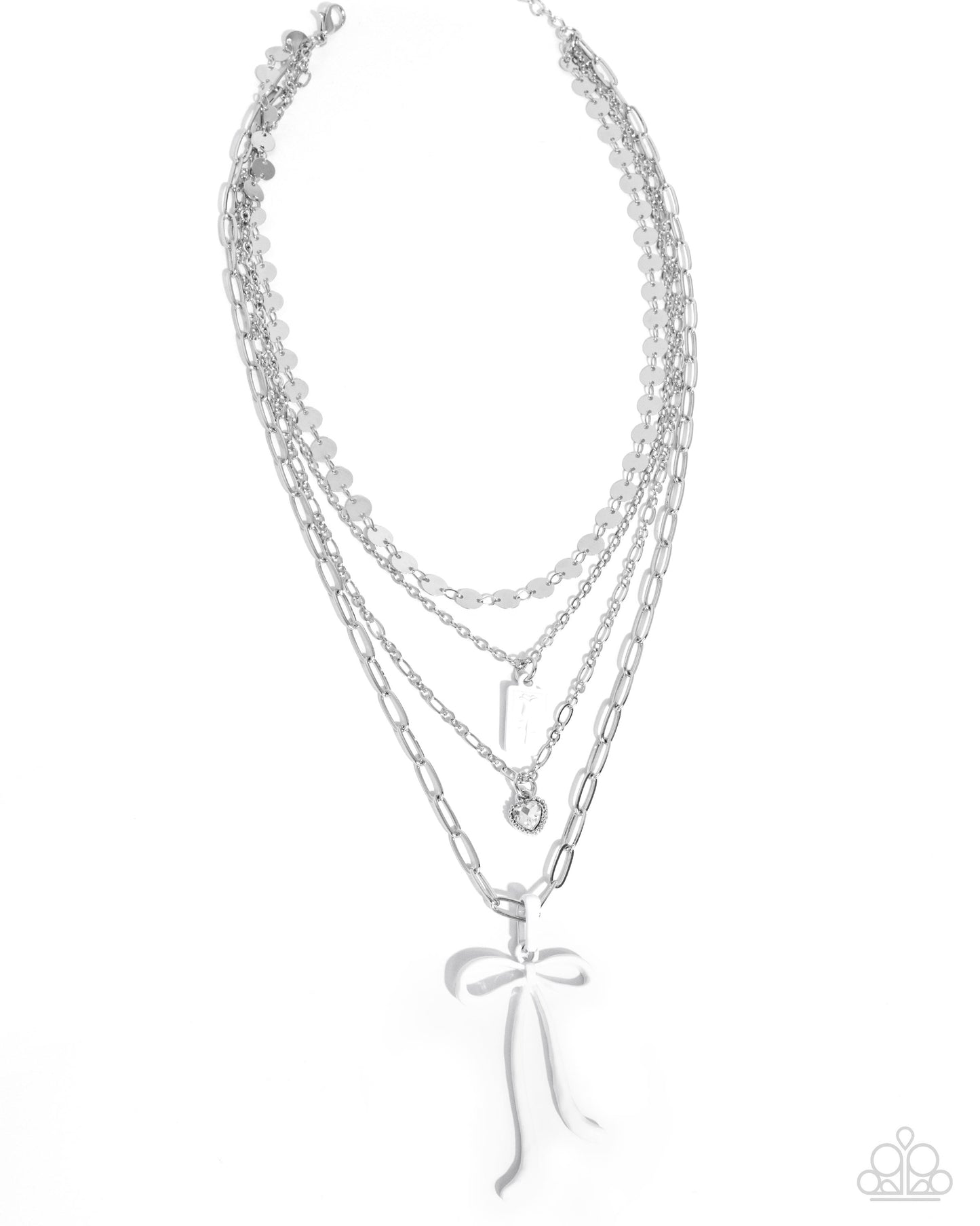 Coquette Cascade - white - Paparazzi necklace