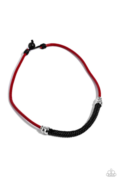 Corded Chivalry - red - Paparazzi MENS necklace