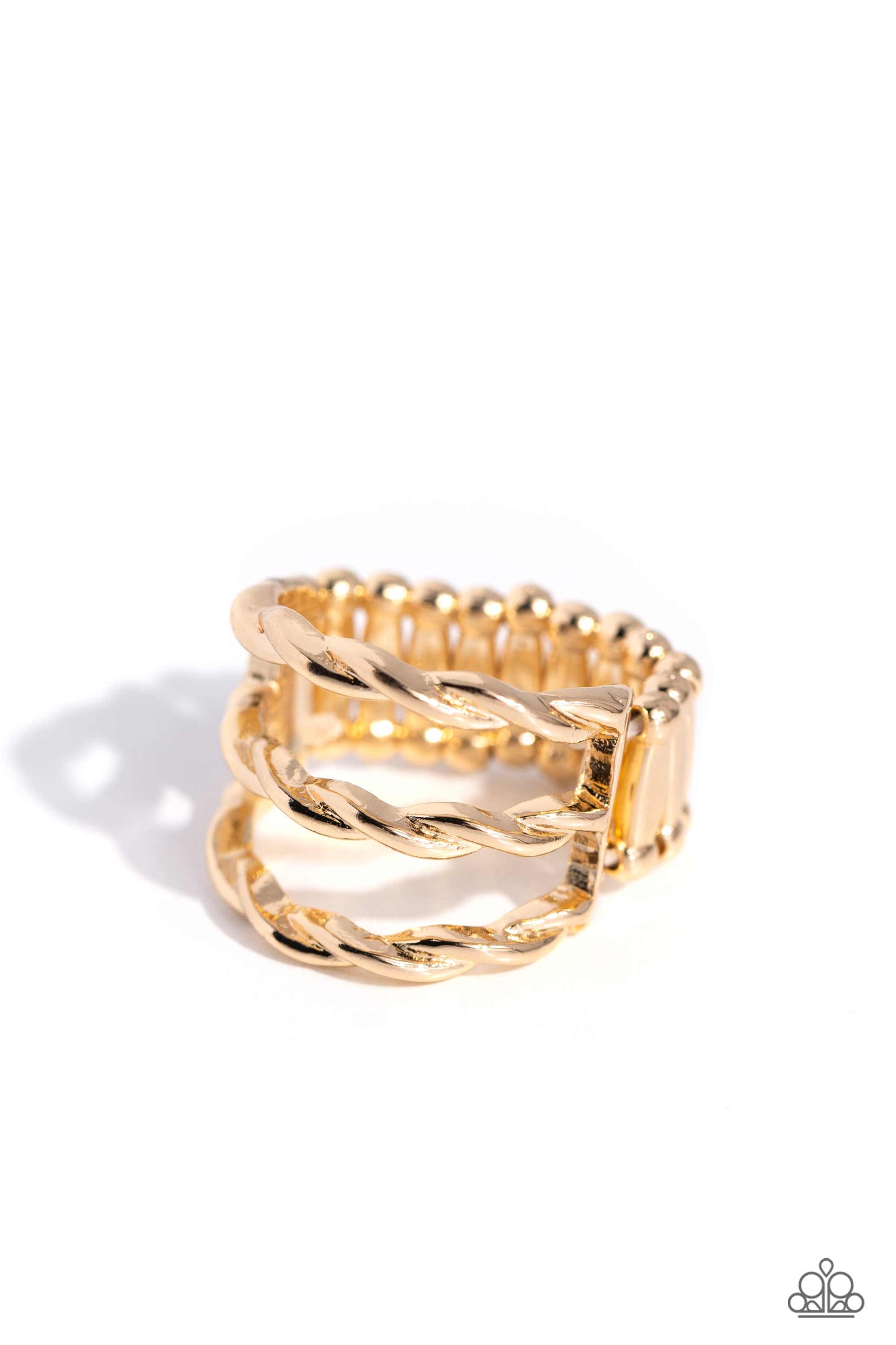 Corded Command - gold - Paparazzi ring