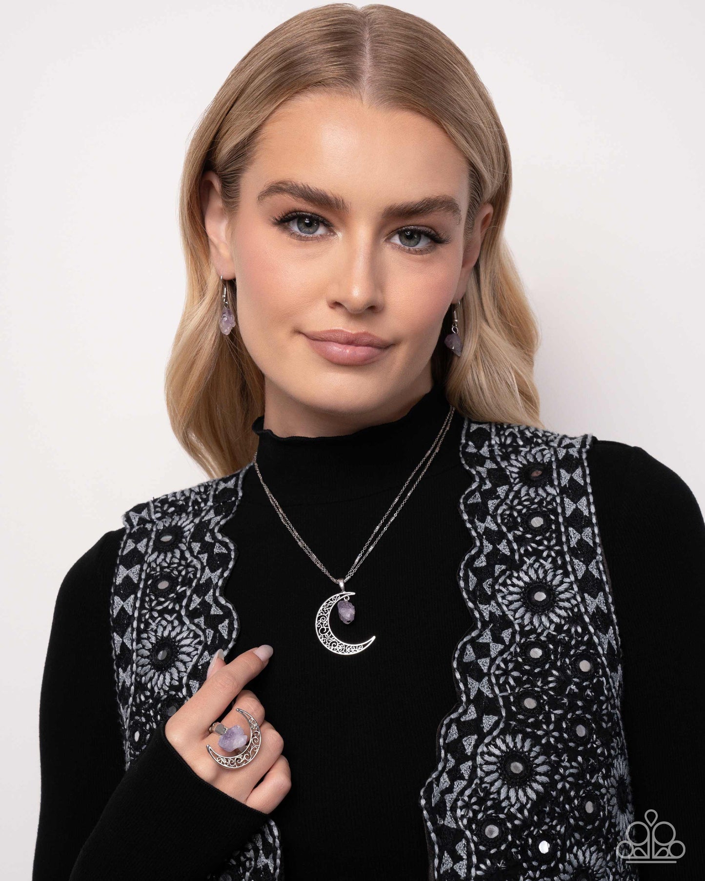 Crescent Charm - purple - Paparazzi necklace