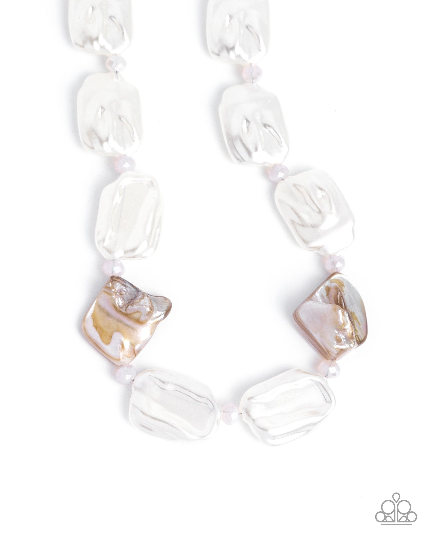 Crimped Collage - white - Paparazzi necklace