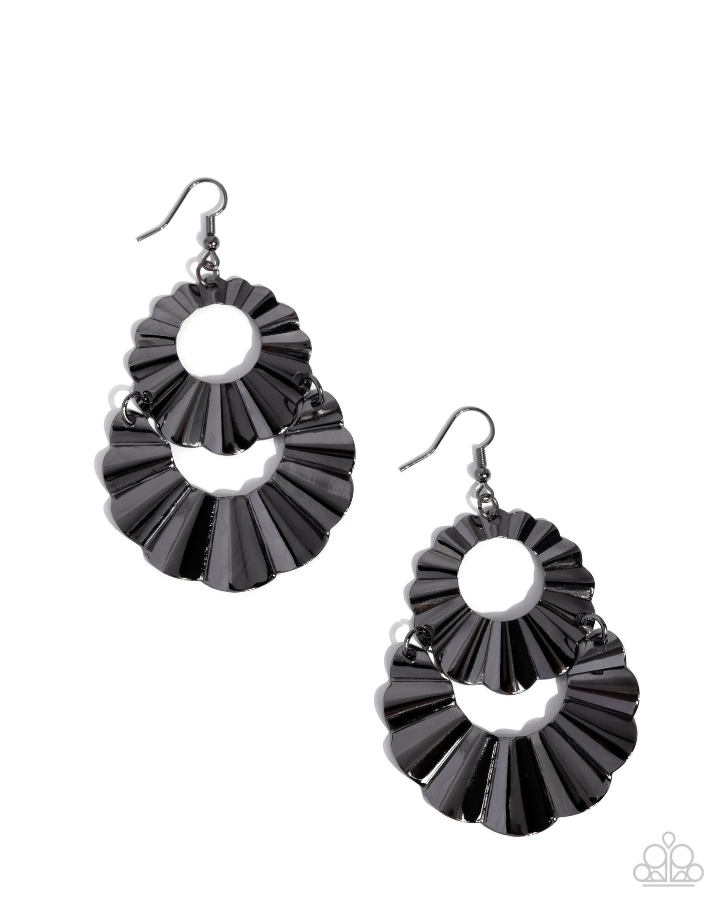 Crimped Consistency - black - Paparazzi earrings
