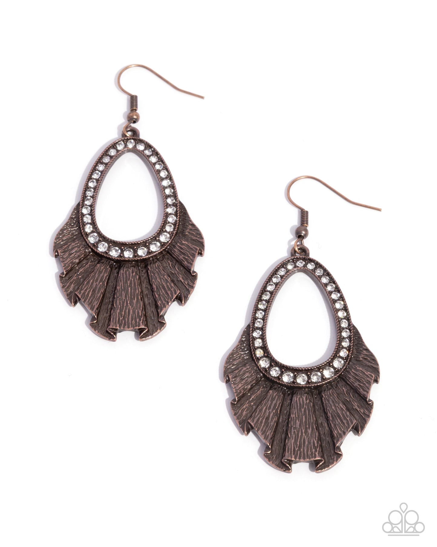 Crimped Coworker - copper - Paparazzi earrings