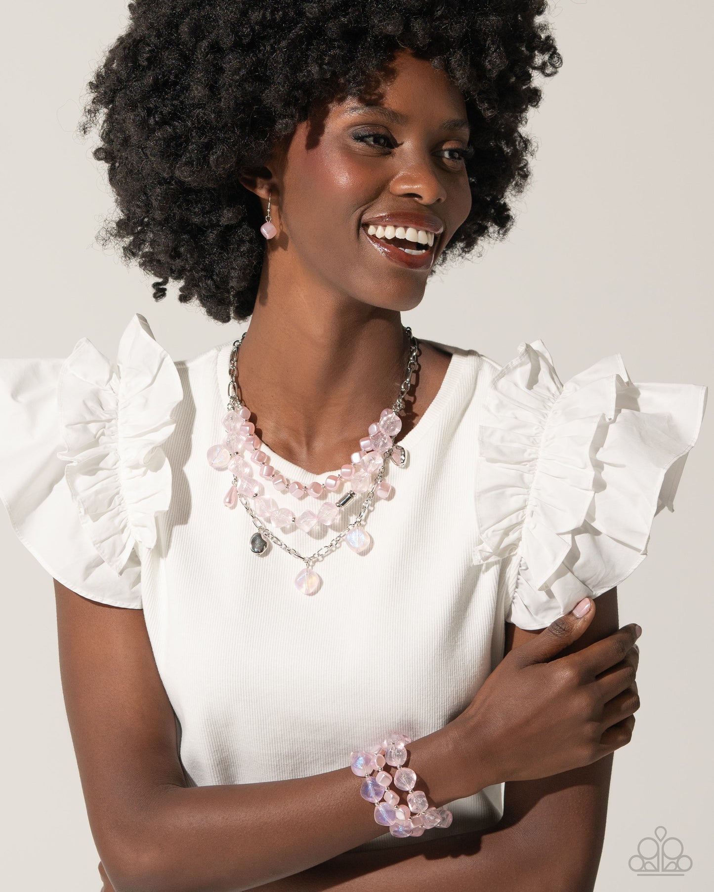 Cubed Cameo - pink - Paparazzi necklace