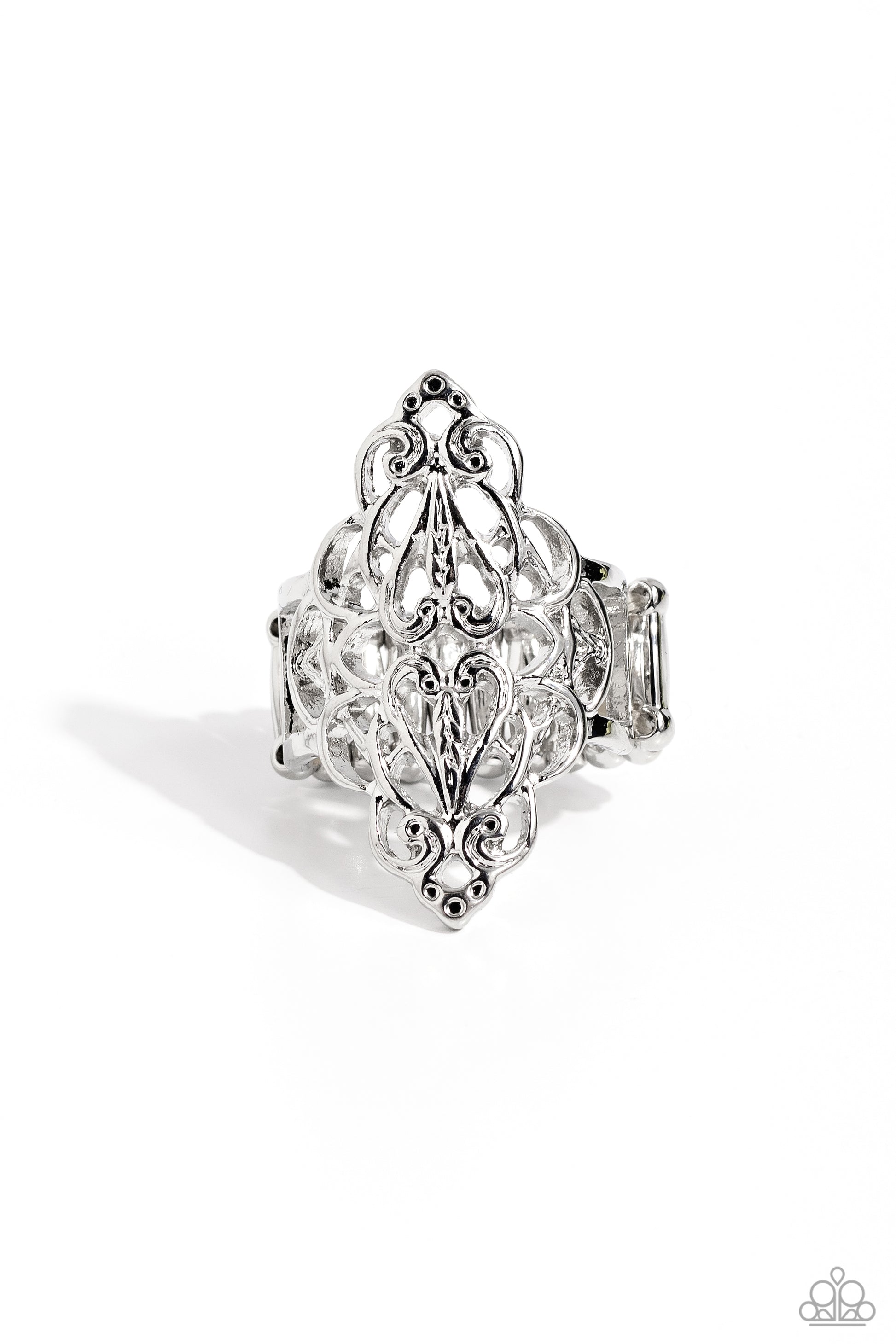 Curled Crown - silver - Paparazzi ring