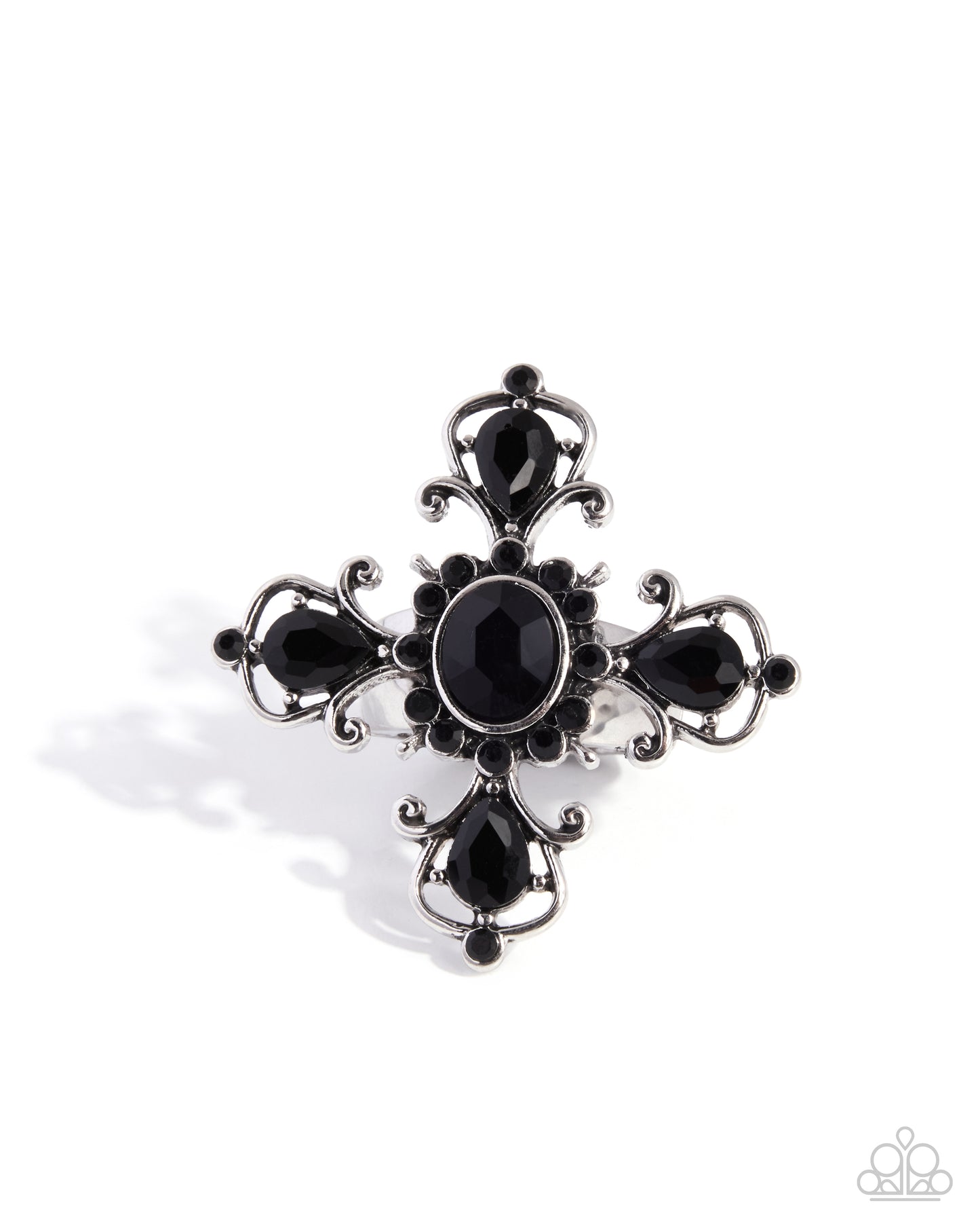 Curly Cross - black - Paparazzi ring