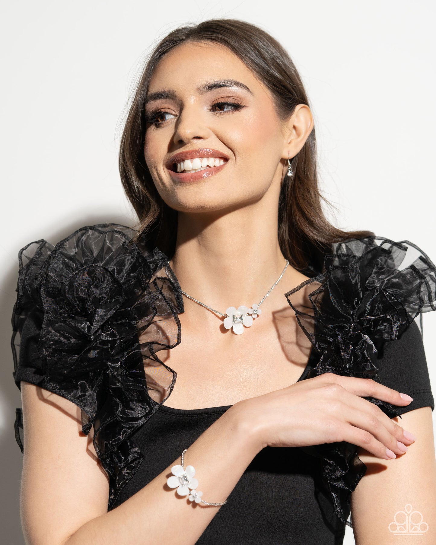 Dainty Deduction - white - Paparazzi necklace