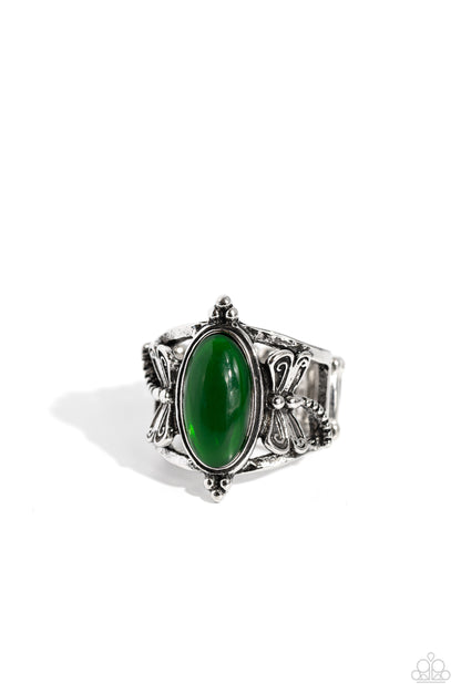Dance of the Dragonflies - green - Paparazzi ring