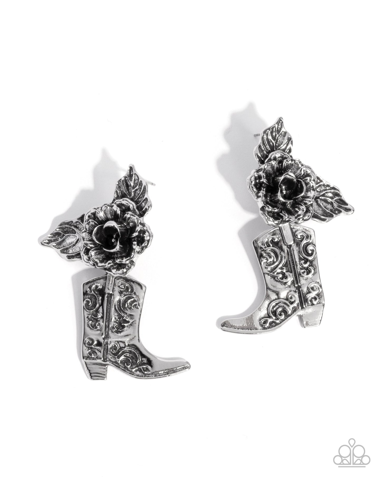 Dancing Boots - silver - Paparazzi earrings