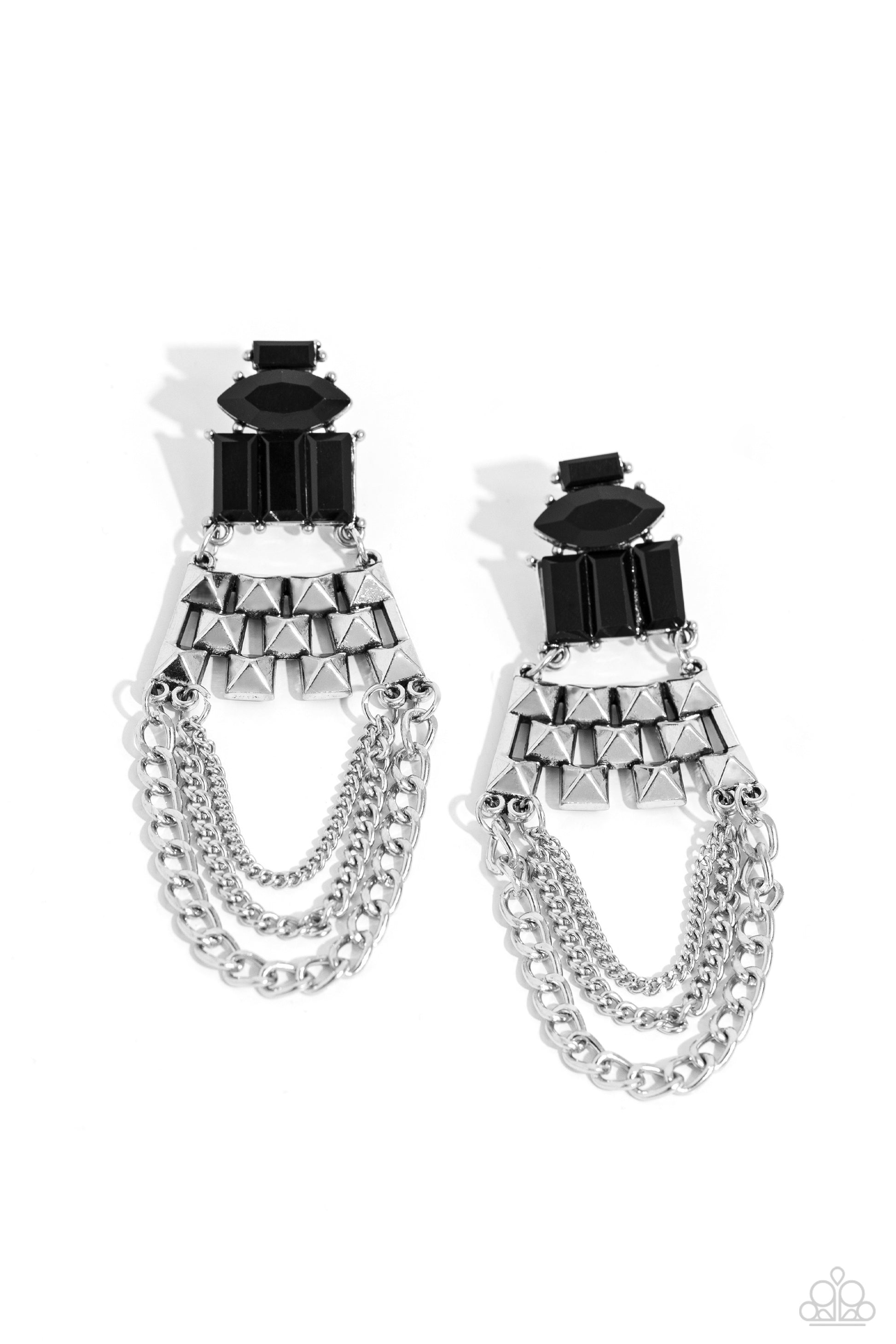 Dangling Art Deco - black - Paparazzi earrings