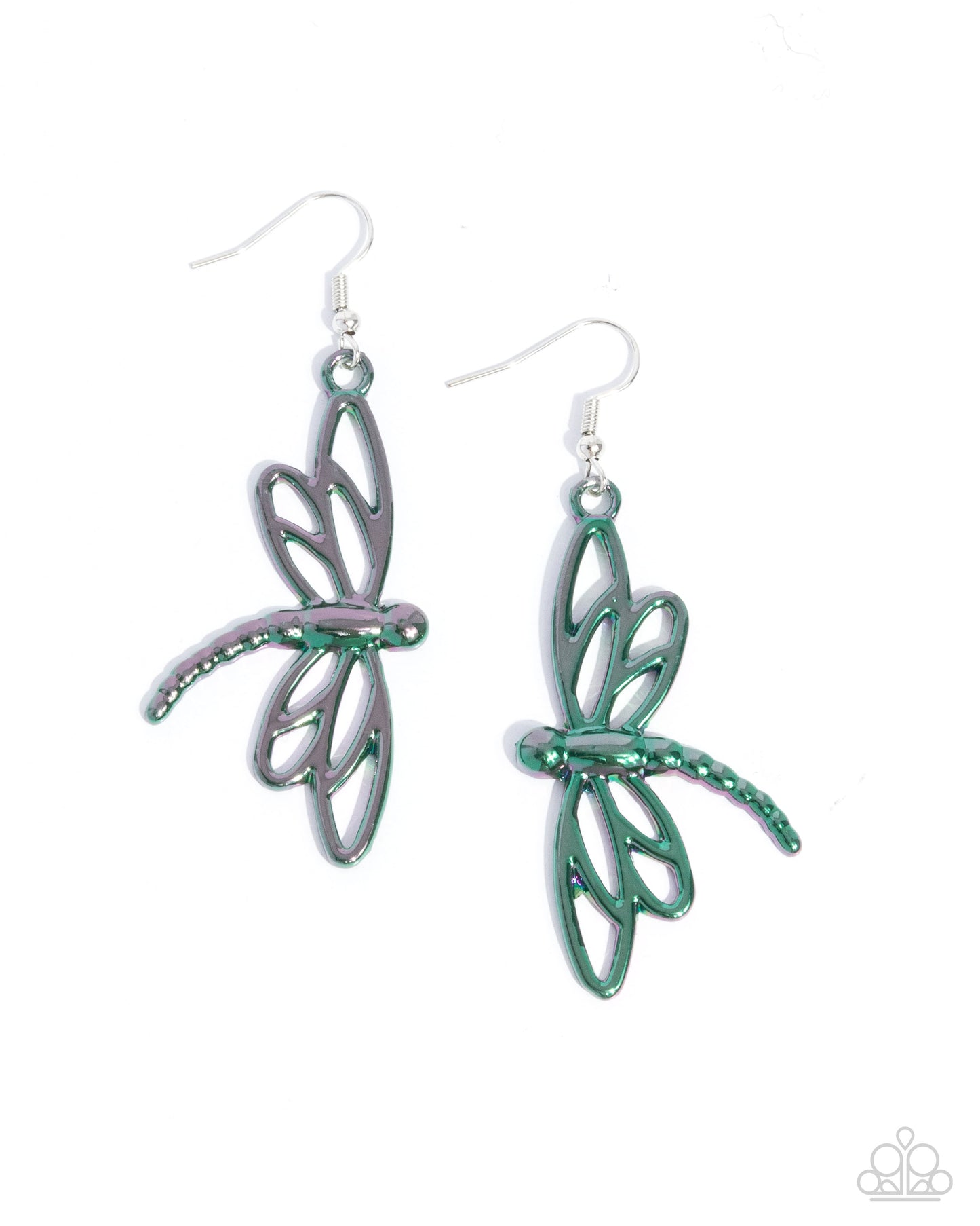 Dapper Dragonfly - green - Paparazzi earrings