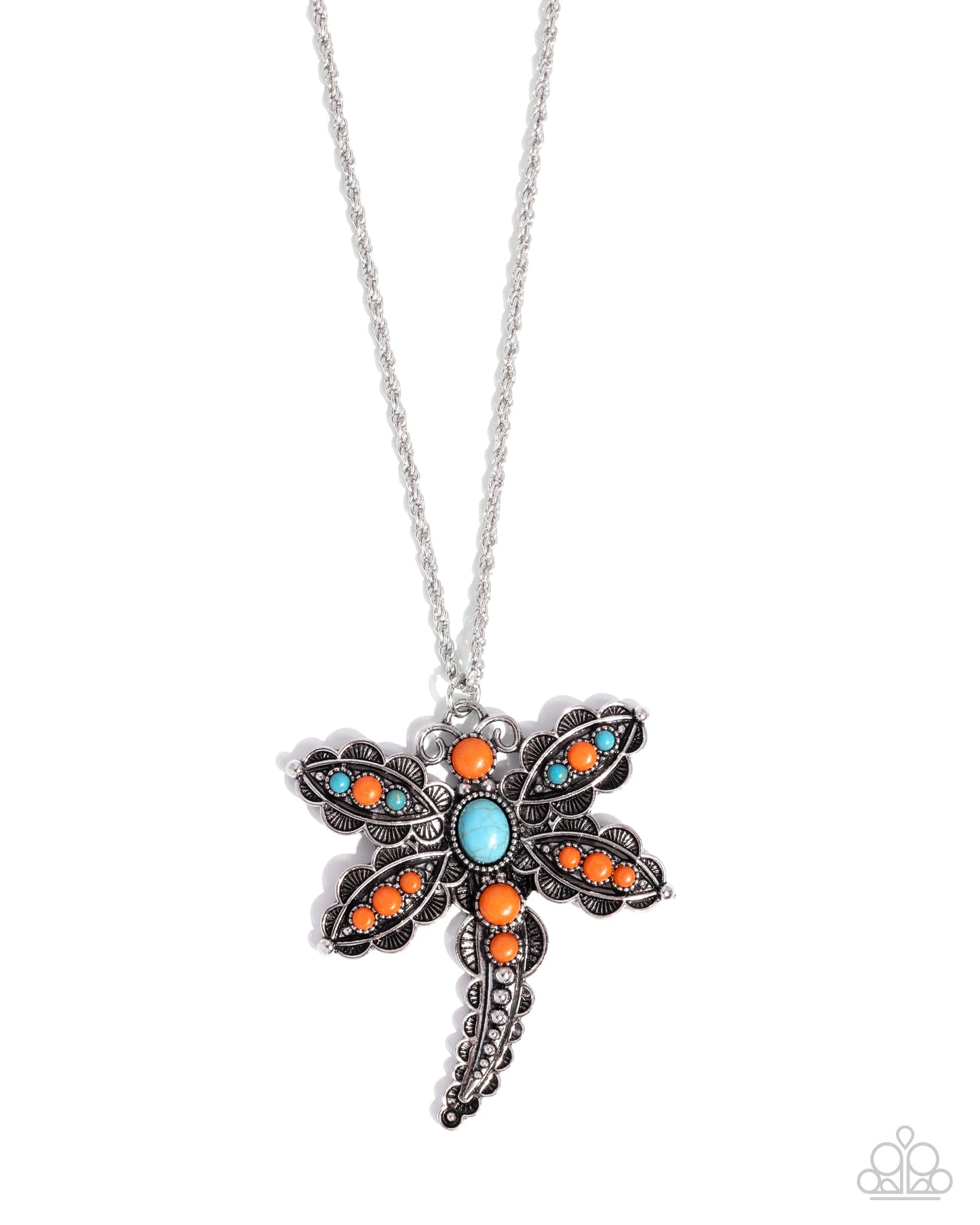 Dauntless Dragonfly - orange - Paparazzi necklace