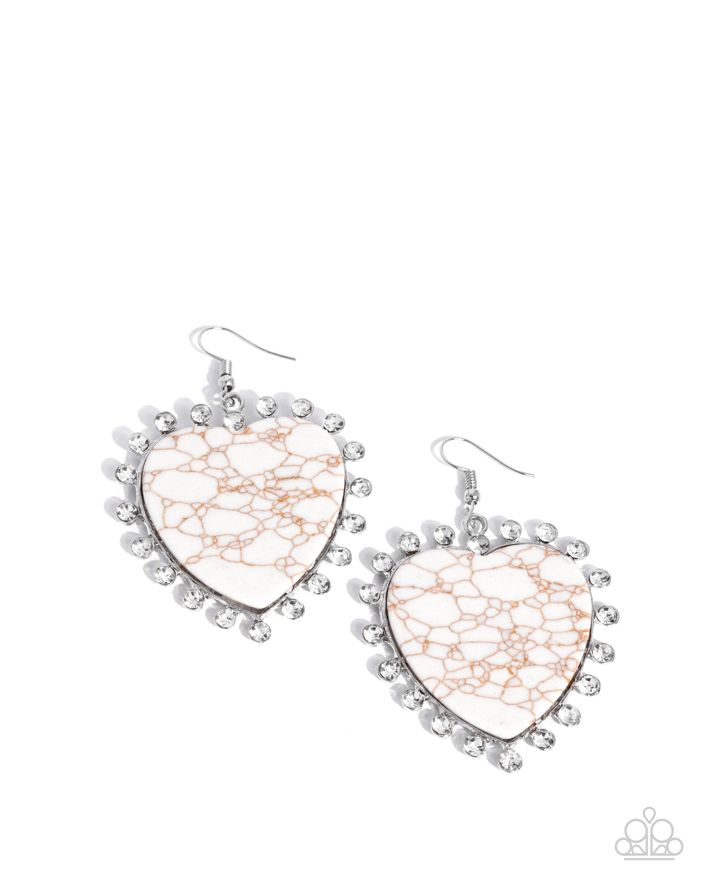 Dazzling Damsel - white - Paparazzi earrings