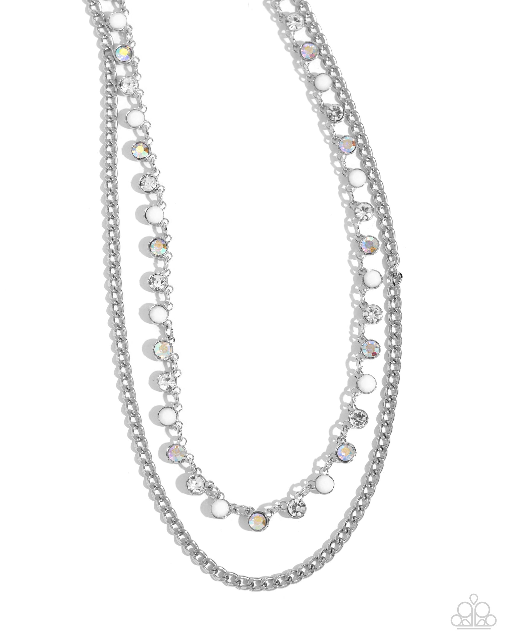 Delicate Dame - white - Paparazzi necklace