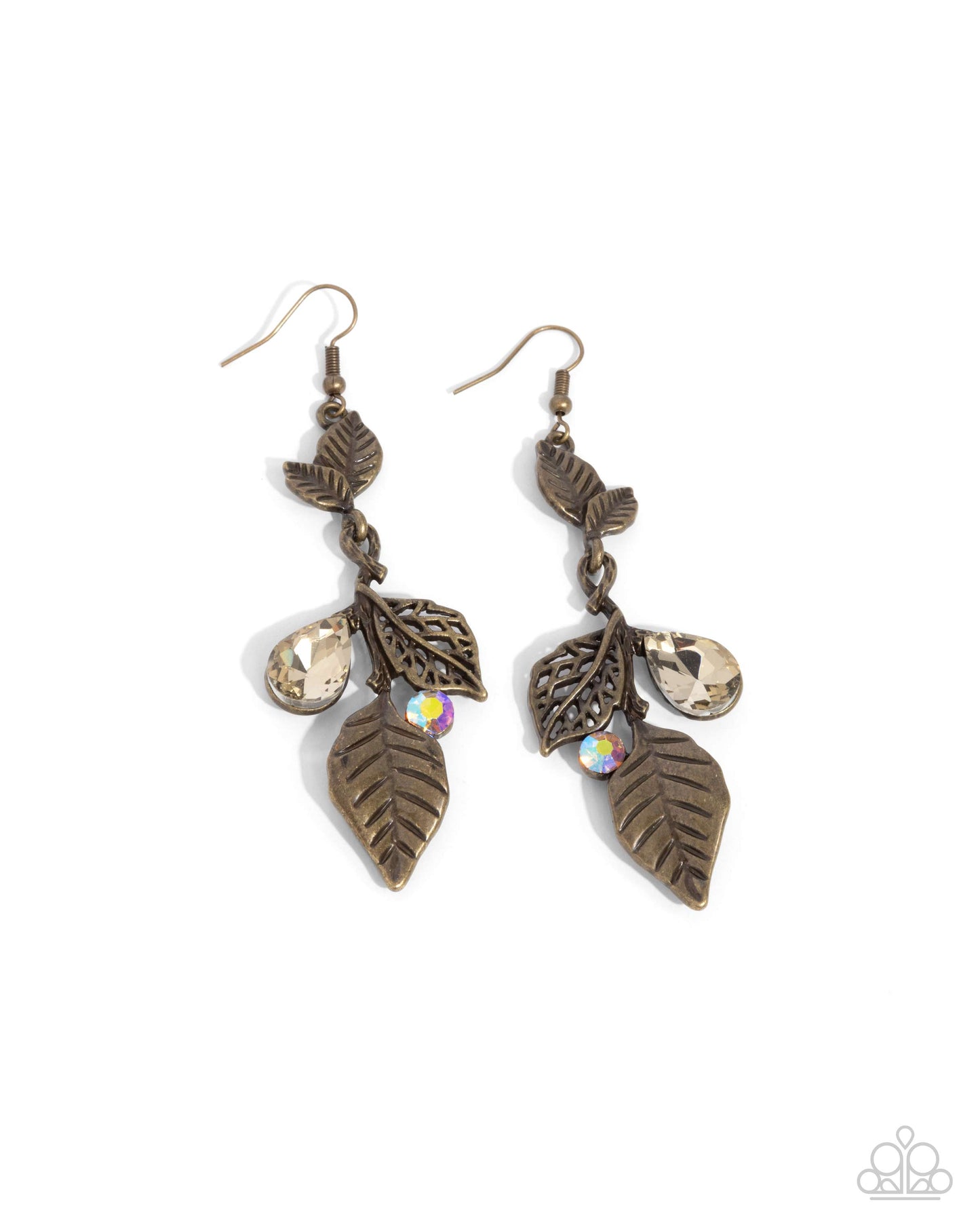 Descending Dazzle - brass - Paparazzi earrings