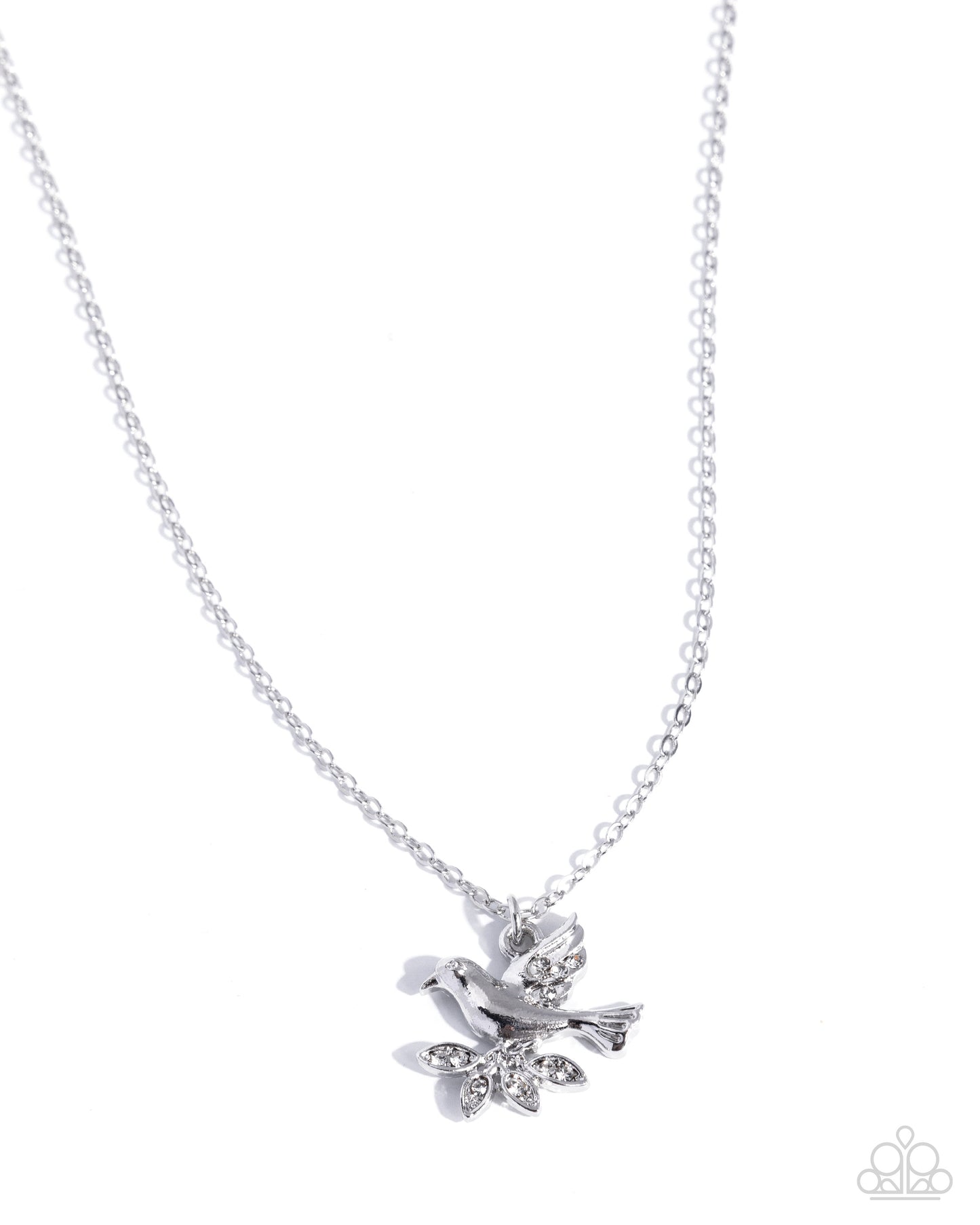 Detailed Dove - white - Paparazzi necklace