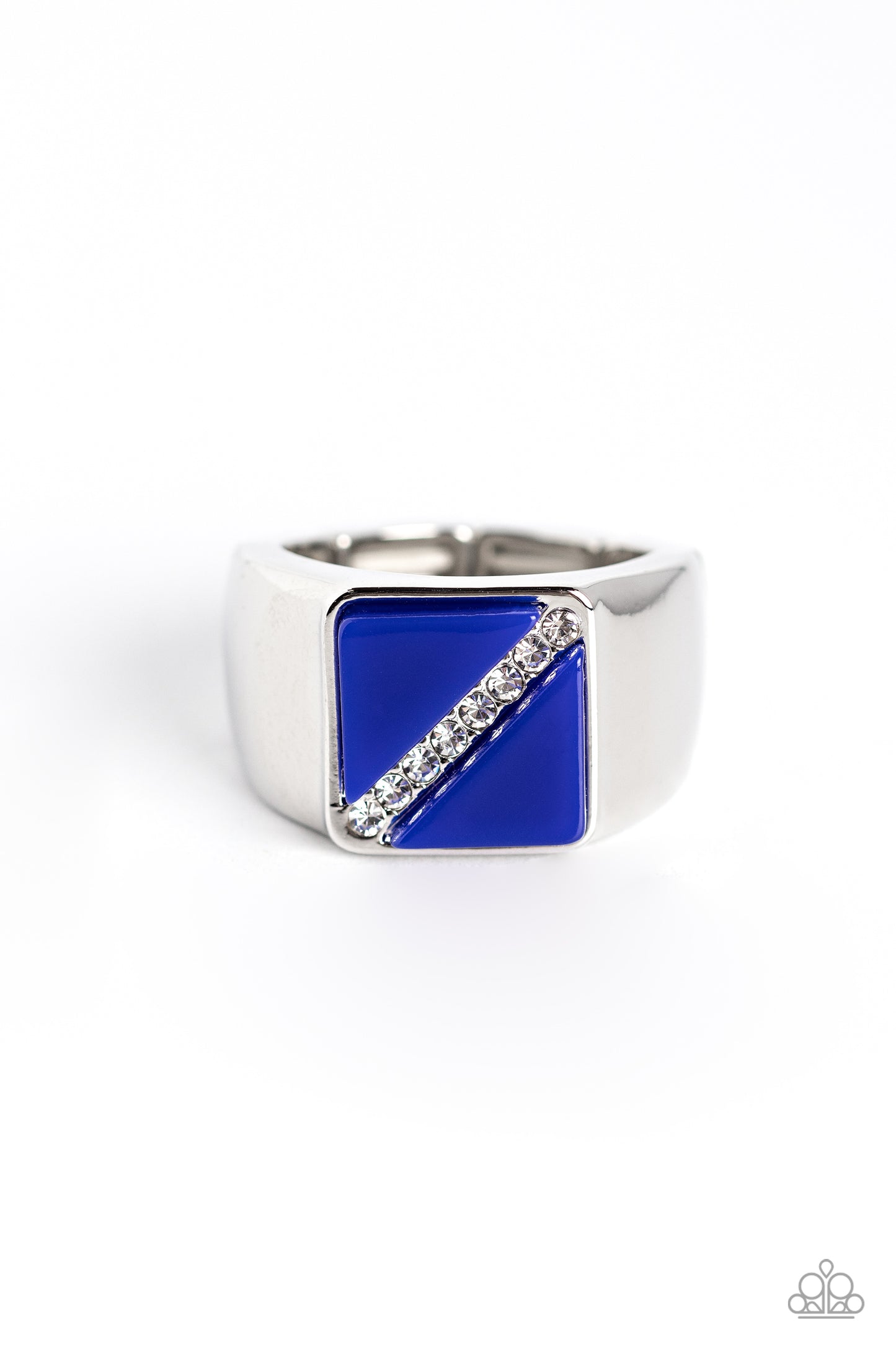 Diagonally Dominant - blue - Paparazzi MENS ring