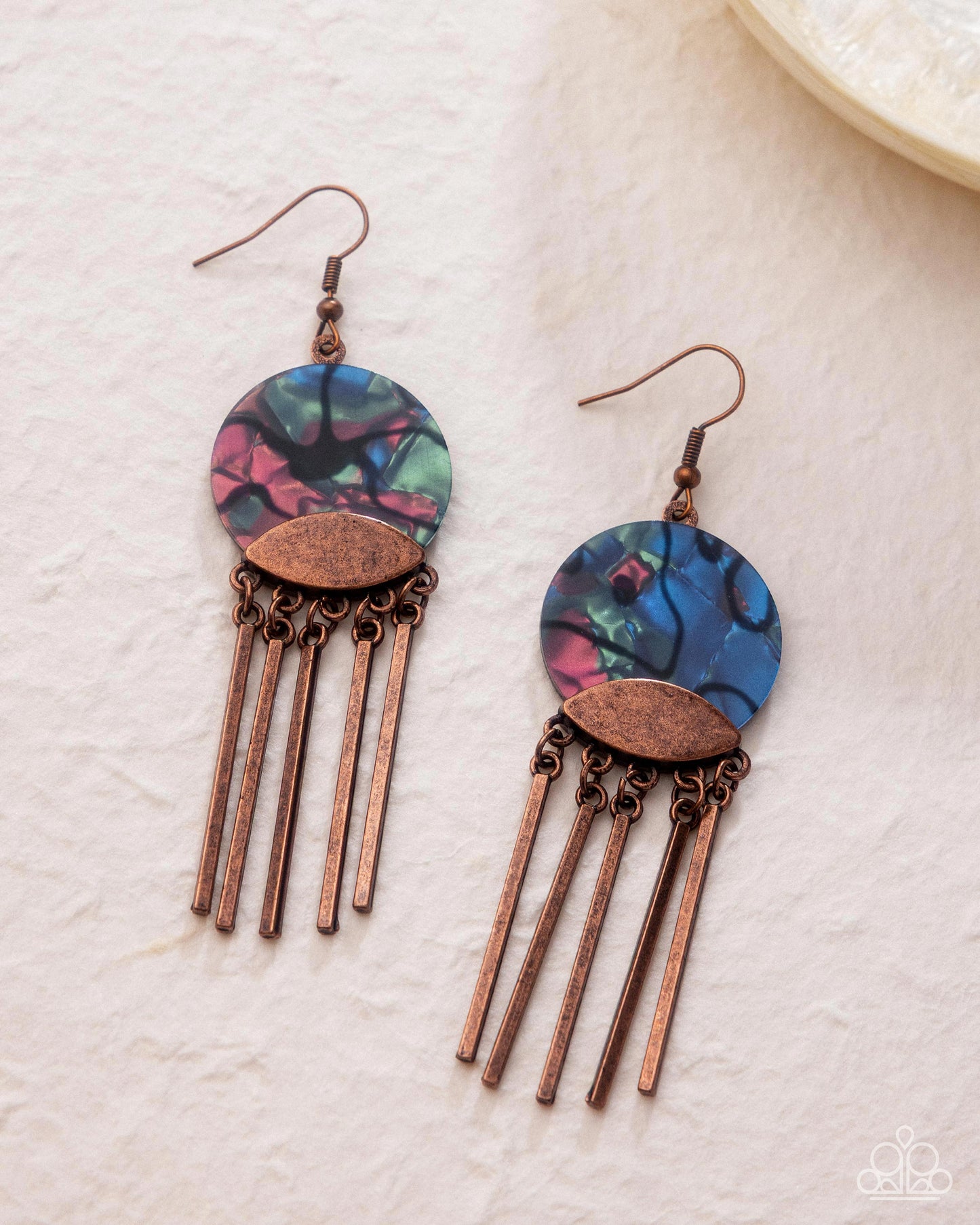 Disc Destiny - copper - Paparazzi earrings