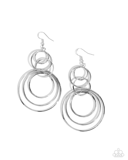 Disorienting Demure - silver - Paparazzi earrings