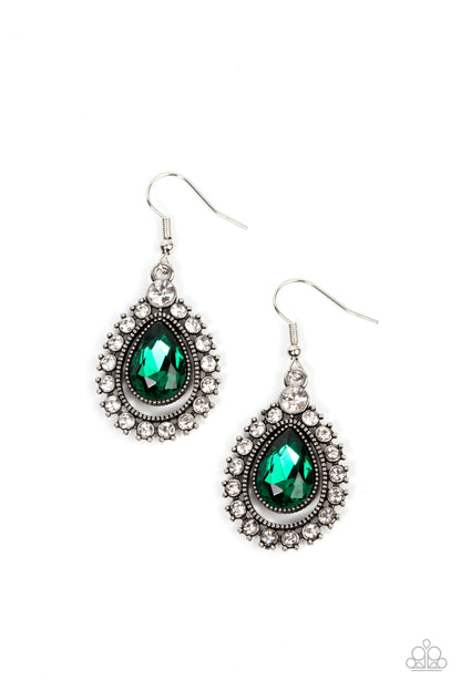 Divinely Duchess - green - Paparazzi earrings