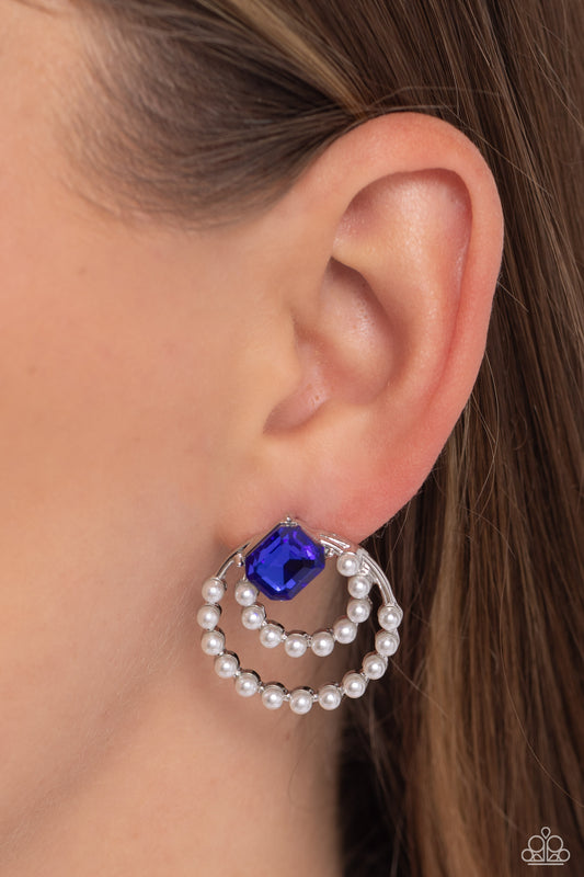 Double Standard - blue - Paparazzi earrings