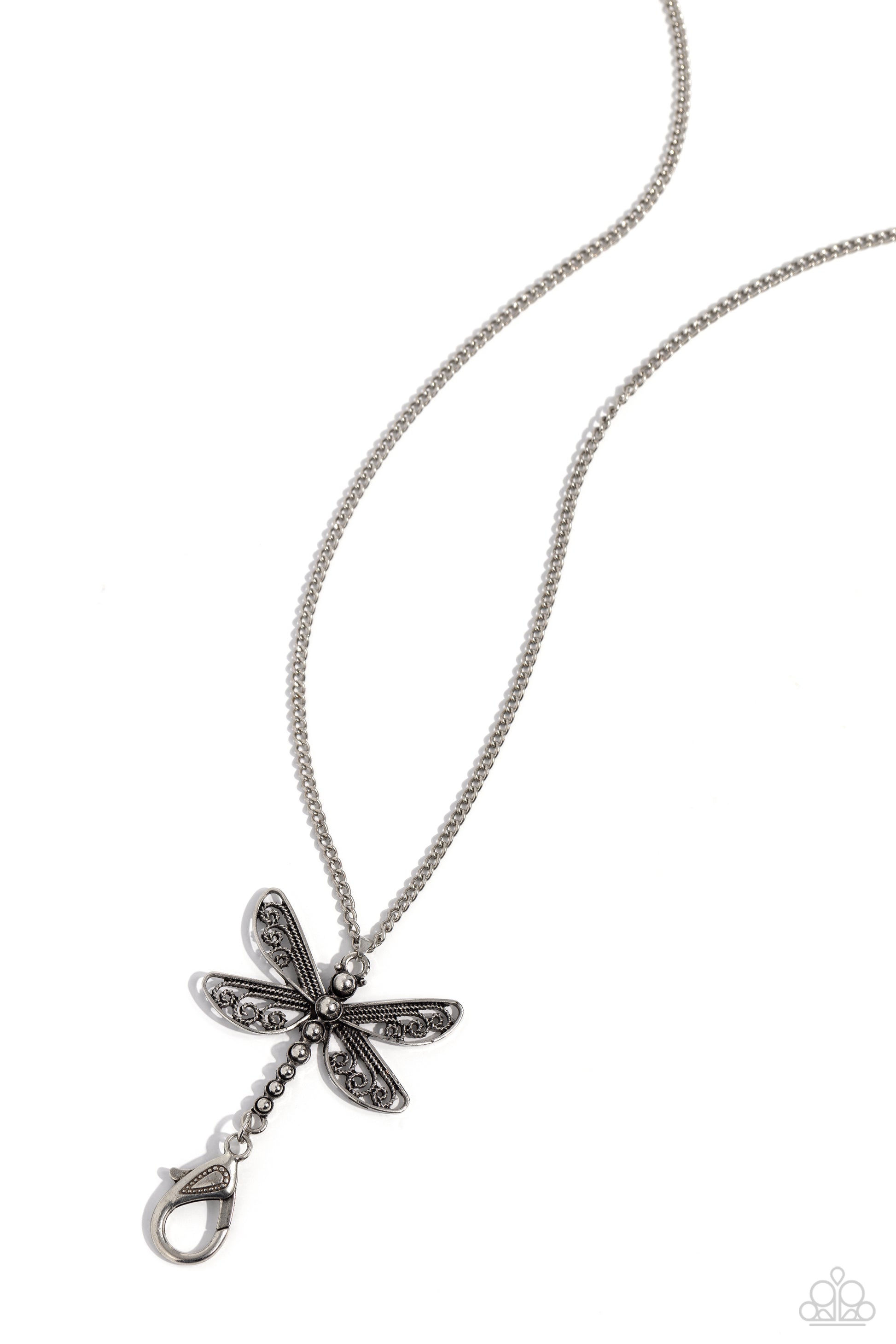 Dragonfly Dance - silver - Paparazzi LANYARD necklace