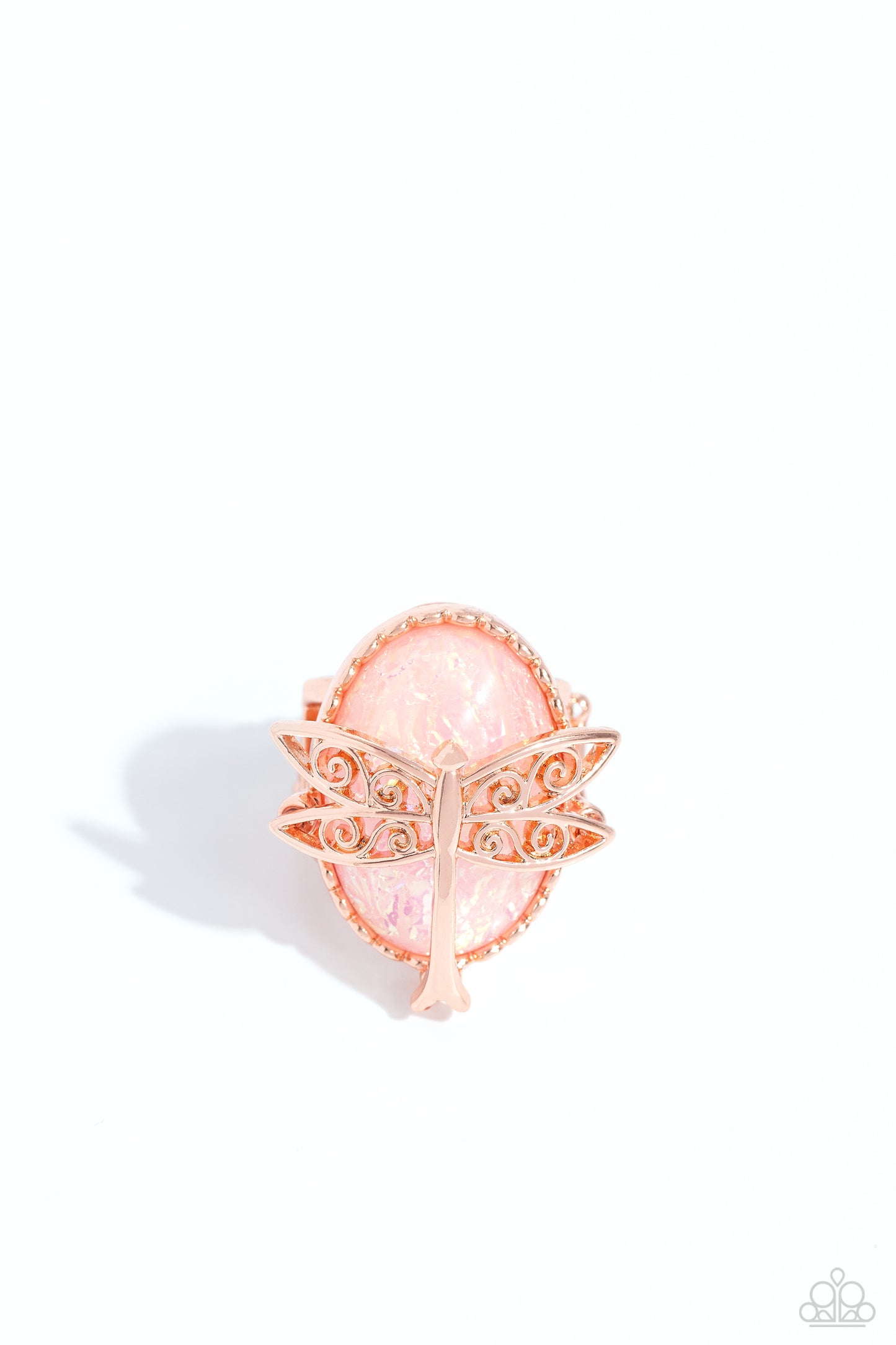 Dragonfly Dazzle - copper - Paparazzi ring