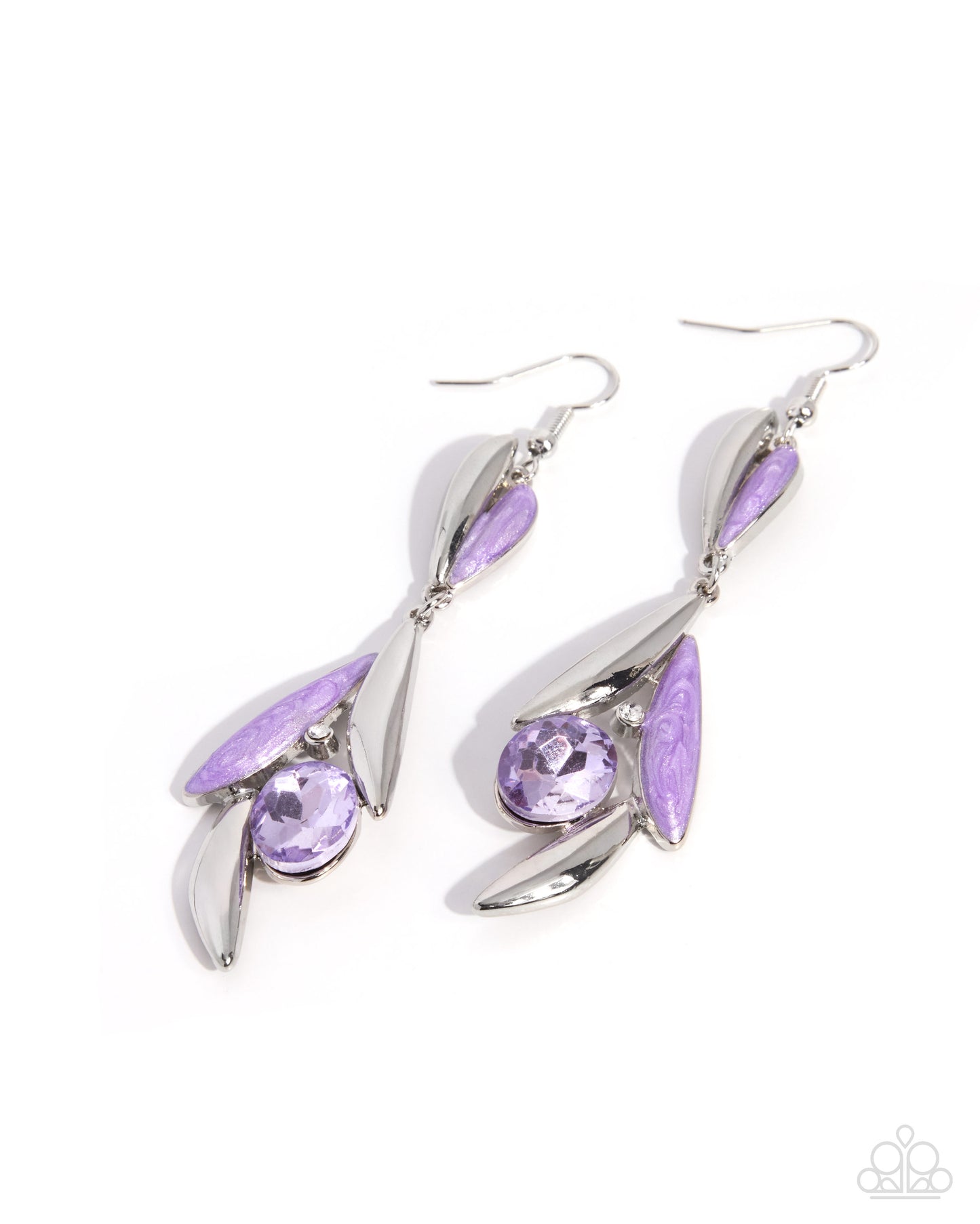 Dramatic Debate - purple - Paparazzi earrings