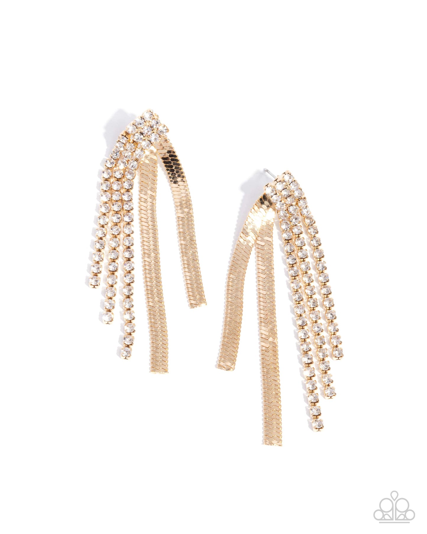 Dramatic Downpour - gold - Paparazzi earrings