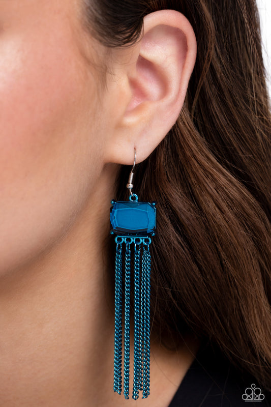 Dreaming Of TASSELS - blue - Paparazzi earrings