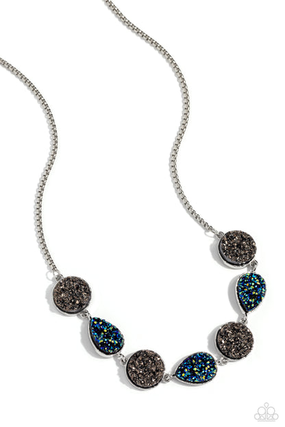 Druzy Demand - silver - Paparazzi necklace