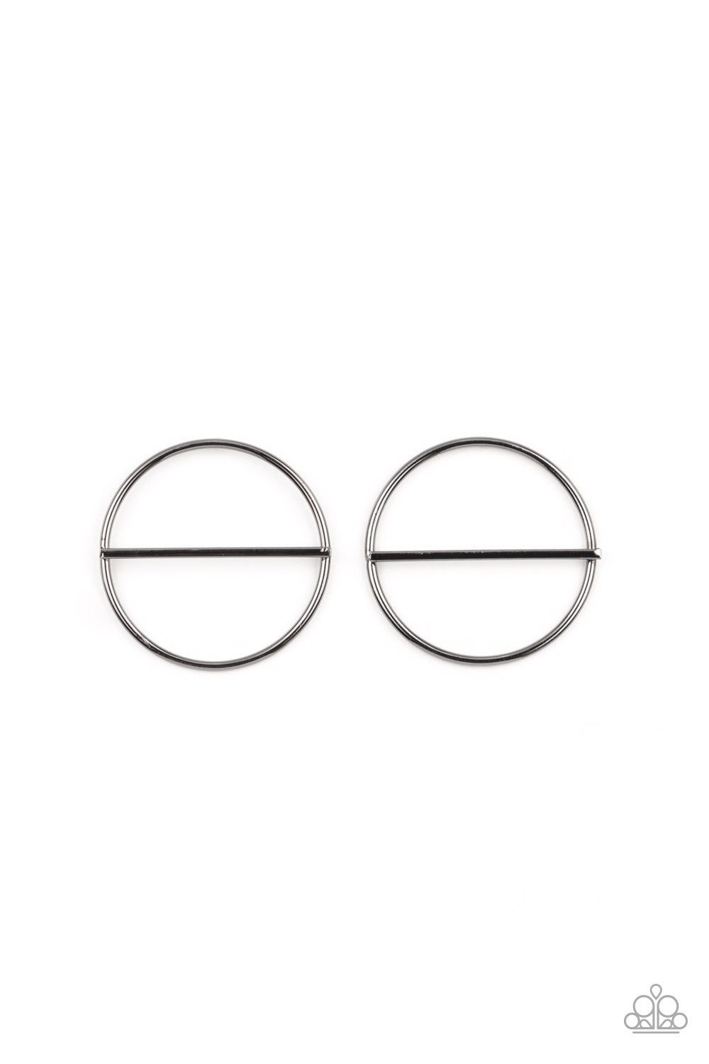 Dynamic Diameter - black - Paparazzi earrings