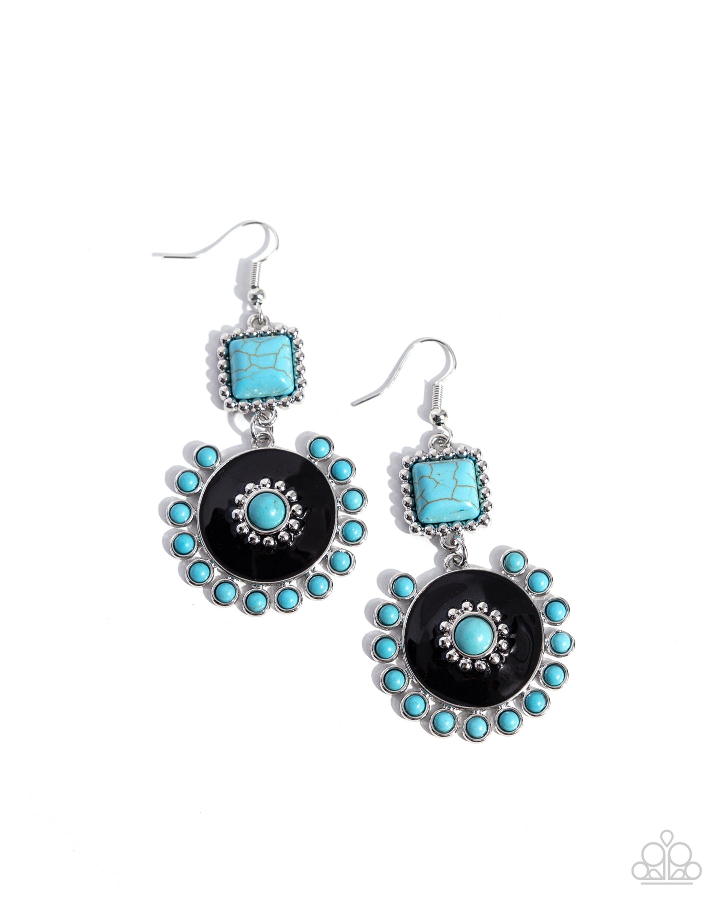 Earthy Emblem - black - Paparazzi earrings
