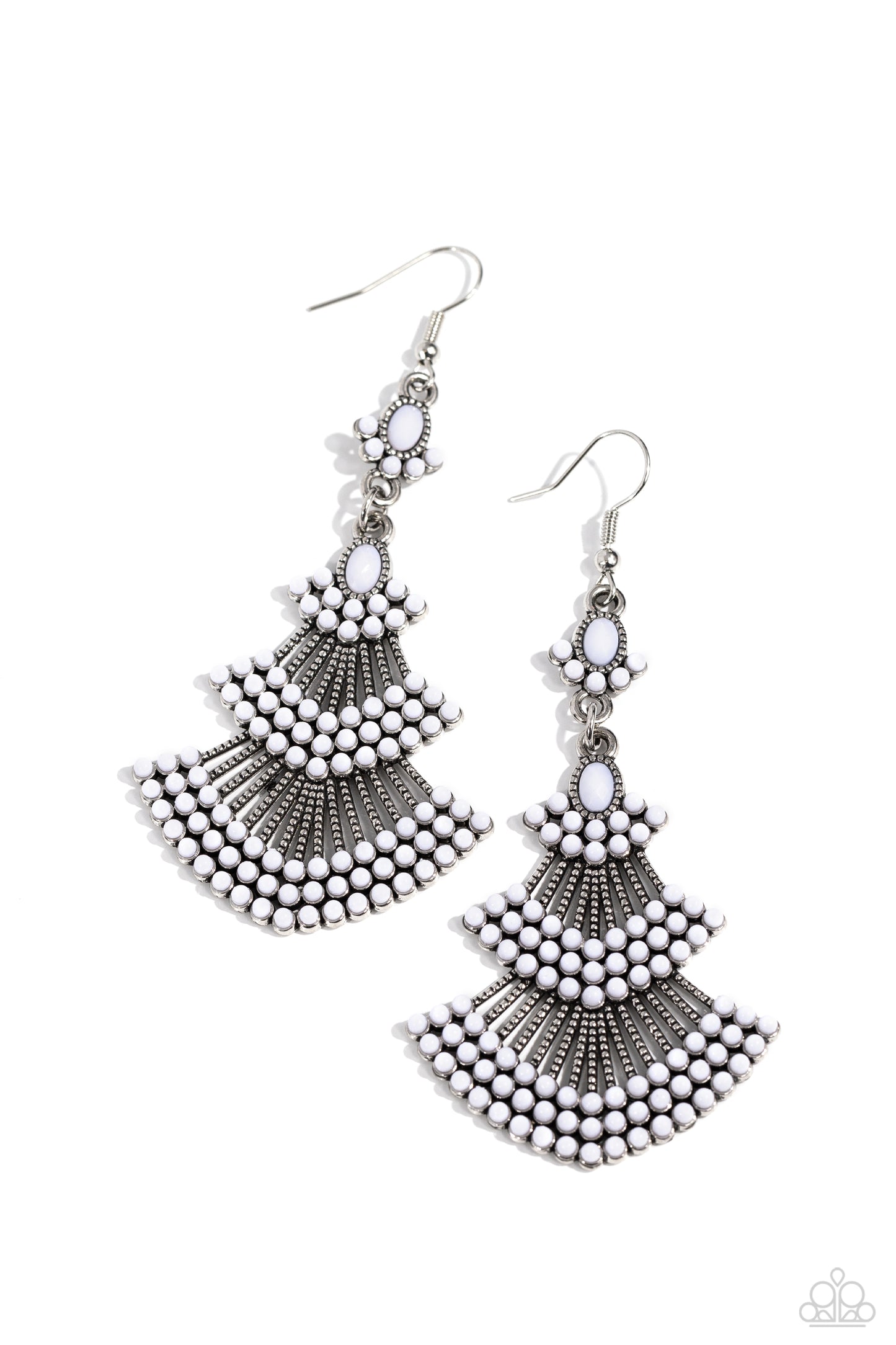 Eastern Expression - white - Paparazzi earrings