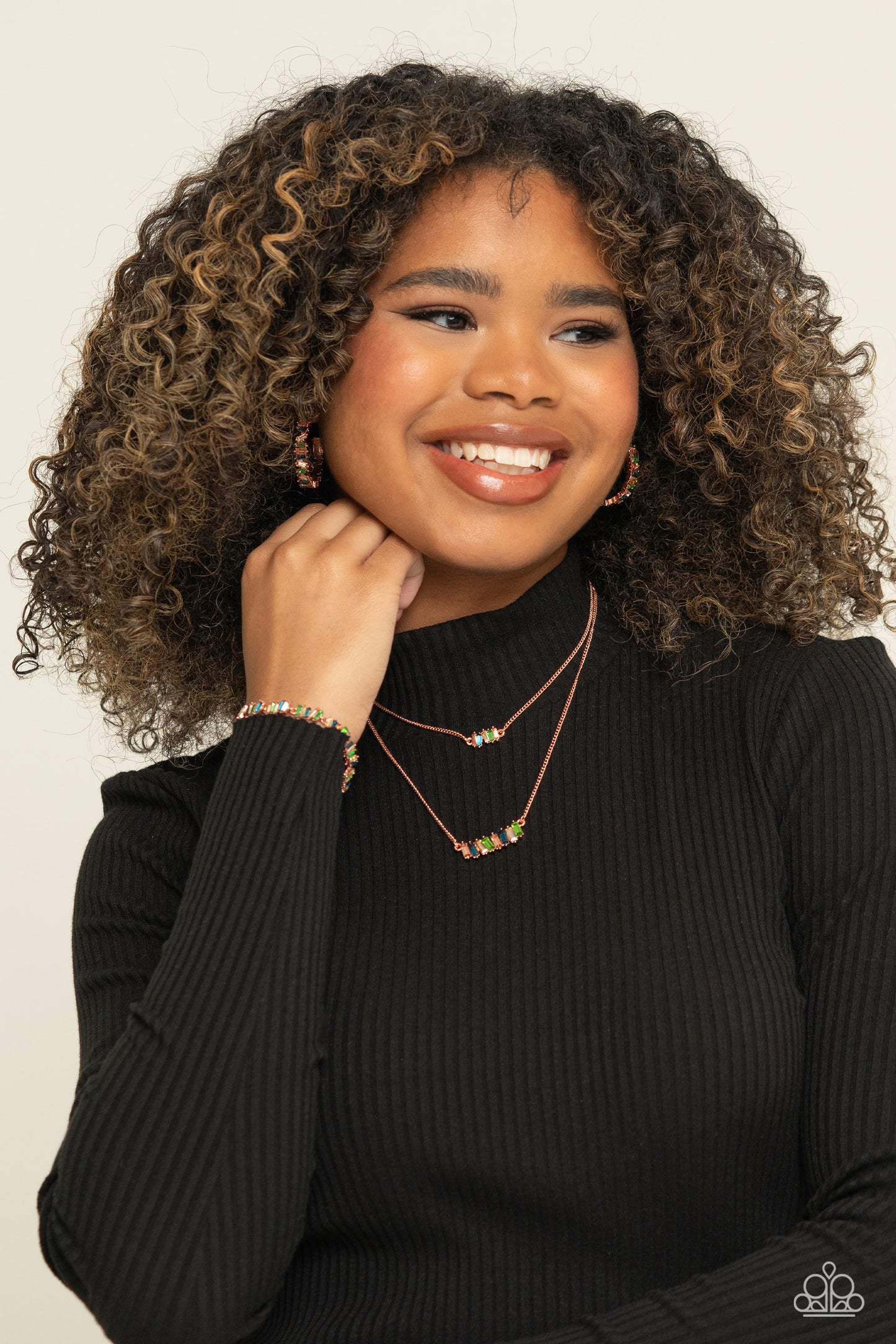 Effortless Emeralds - copper - Paparazzi earrings