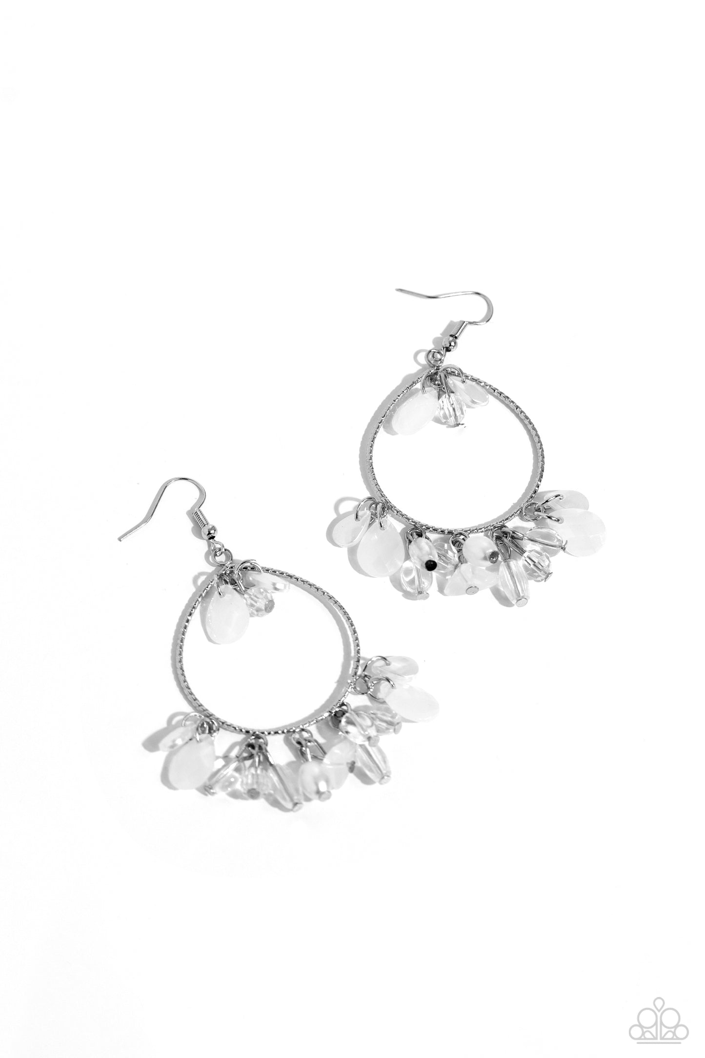 Elite Expression - white - Paparazzi earrings