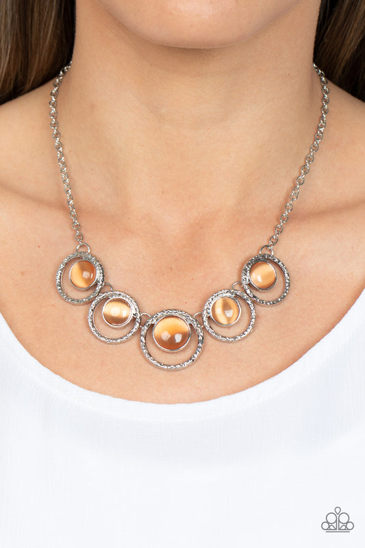 Elliptical Enchantment - orange - Paparazzi necklace