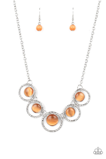 Elliptical Enchantment - orange - Paparazzi necklace