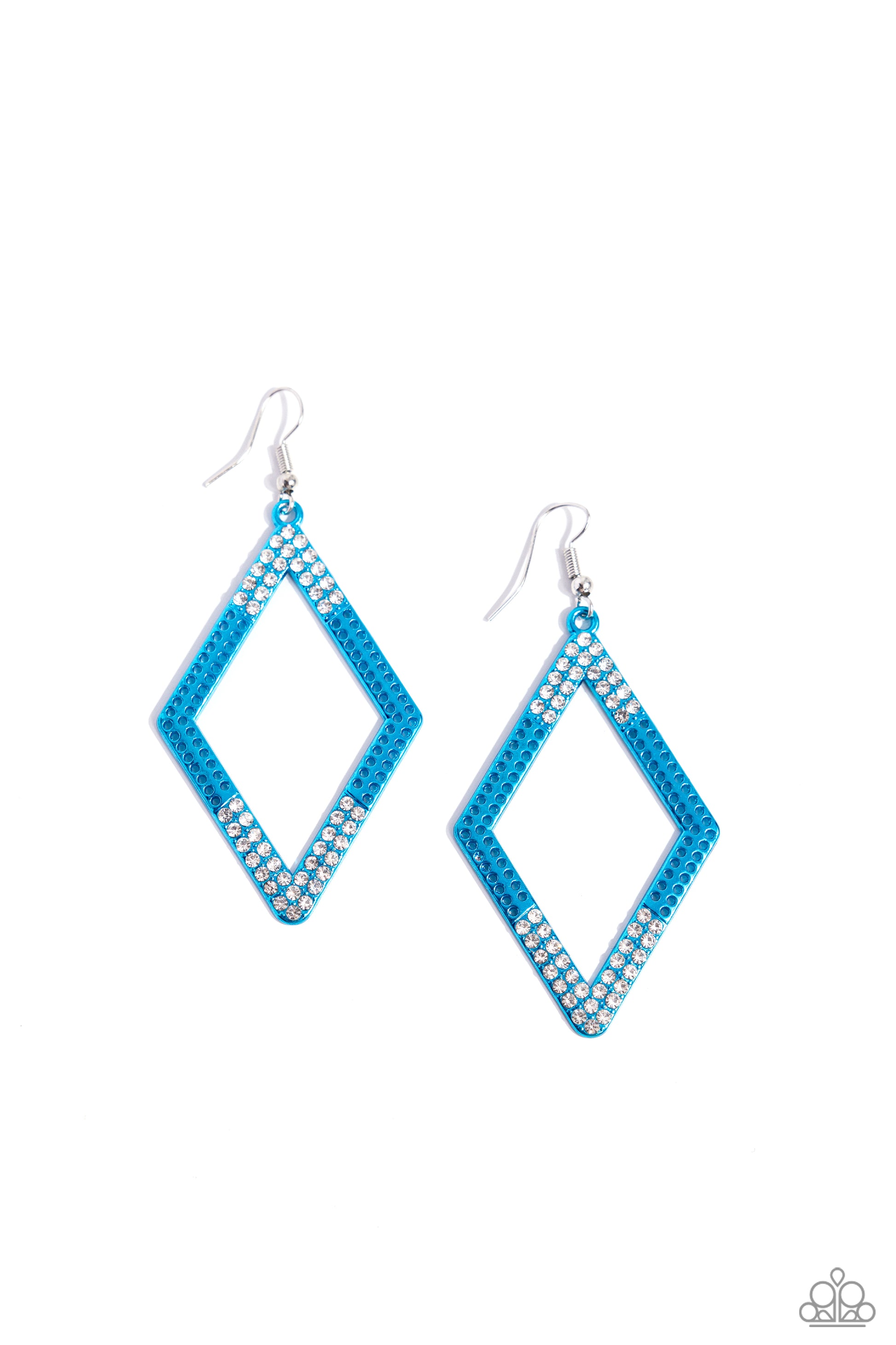 Eloquently Edgy - blue - Paparazzi earrings