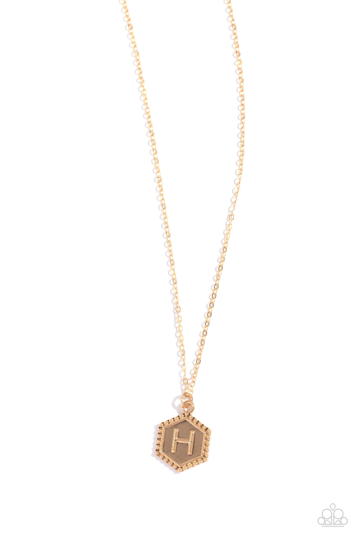Emblematic Elegance - gold - H - Paparazzi necklace