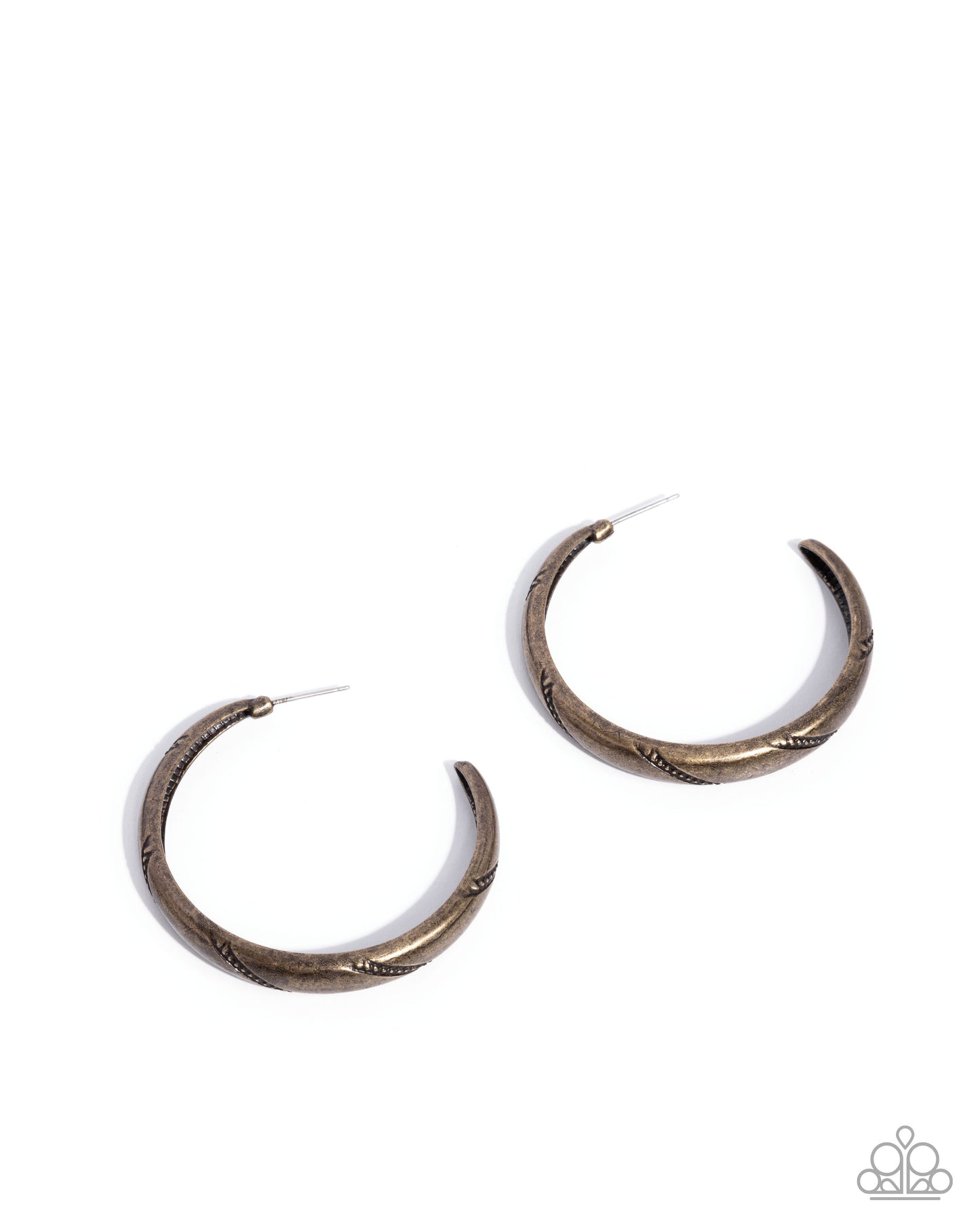 Embossed Elegance - brass - Paparazzi earrings