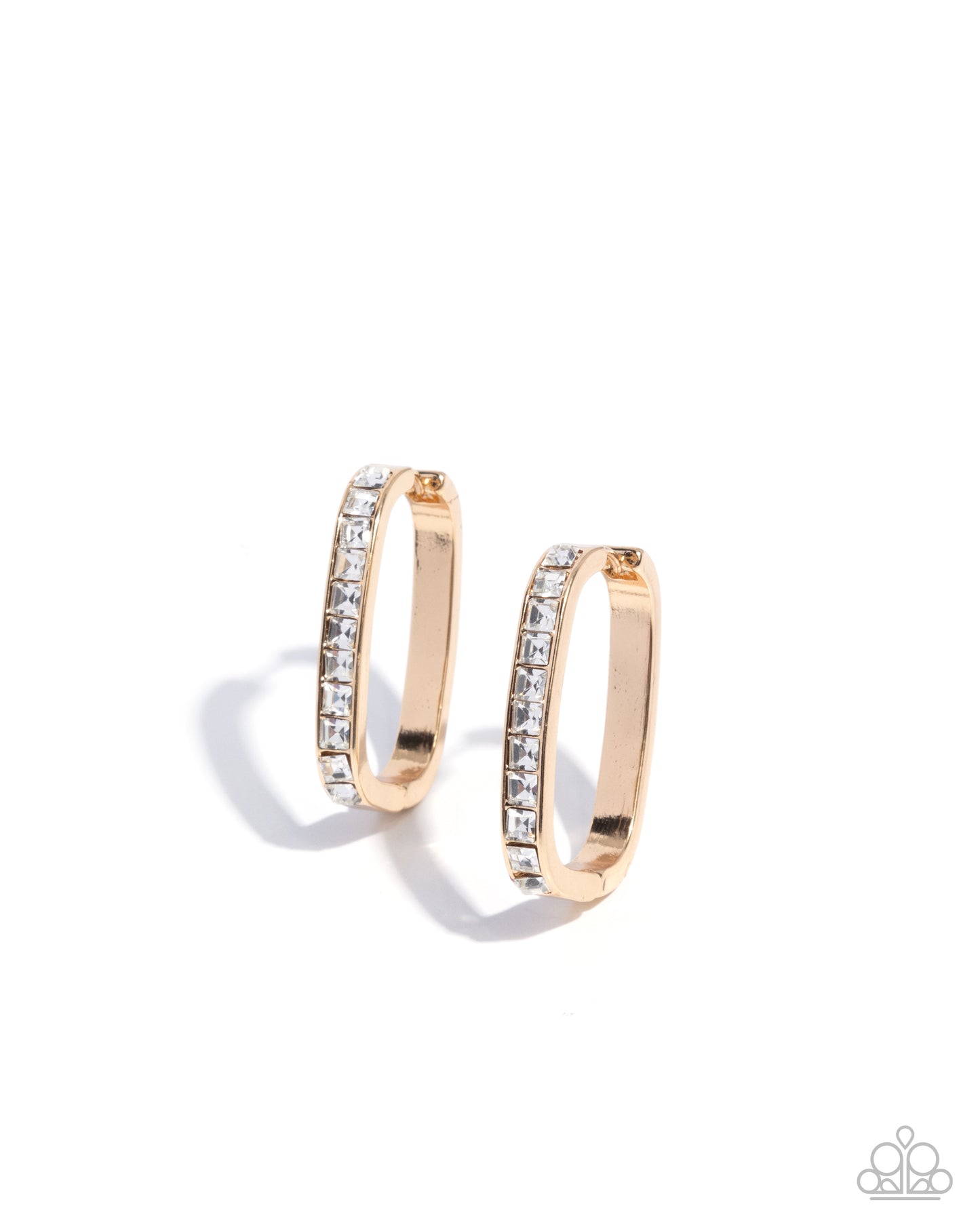 Encased Elevation - gold - Paparazzi earrings