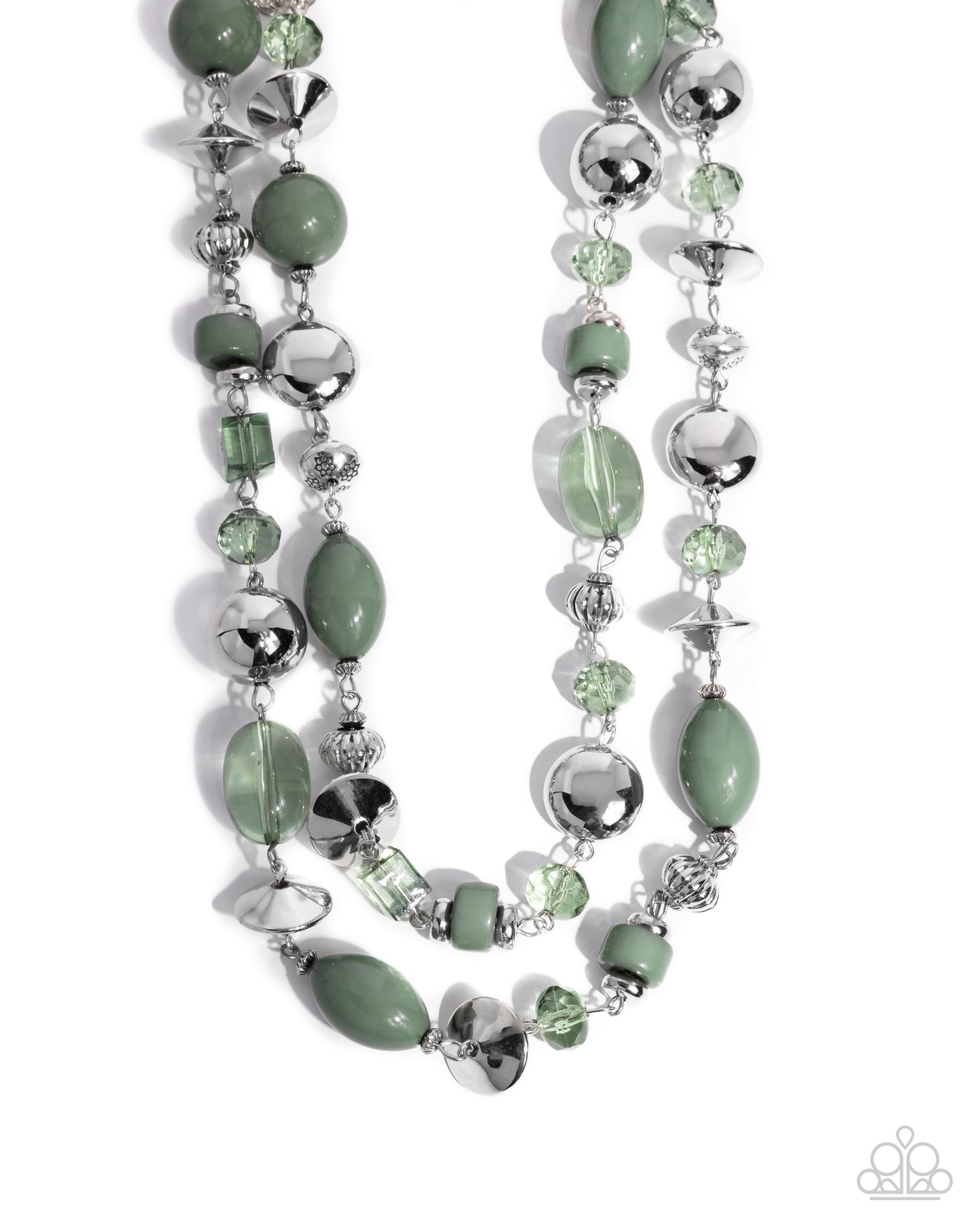 Eye-Catching Earnings - green - Paparazzi necklace